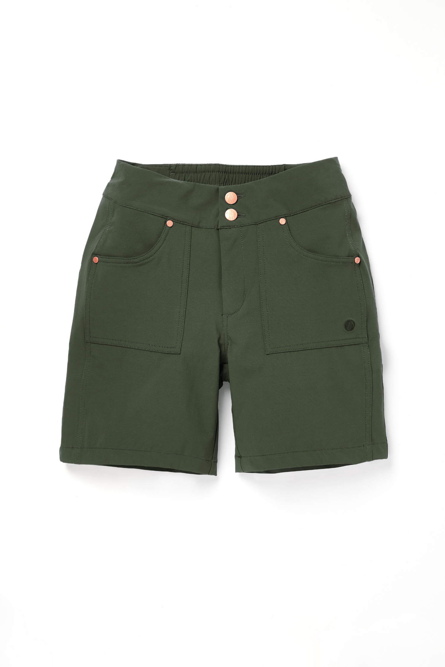 Acai Shorts - Mid Length Trek Shorts - Deep Khaki - 28 / Uk10 - Womens