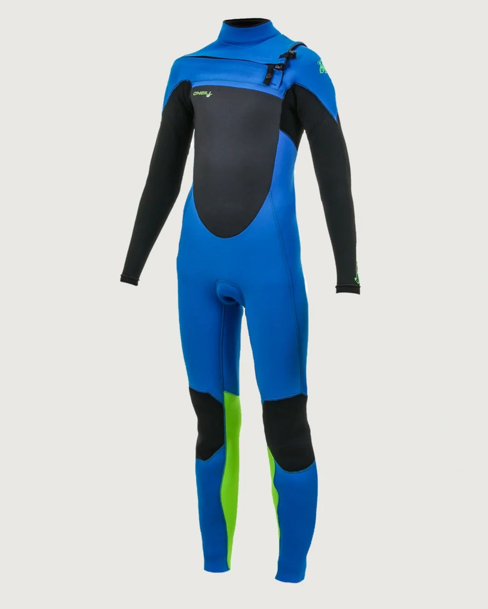 Boys Epic 3/2mm Chest Zip Wetsuit In Ocean  BlackandDayglo