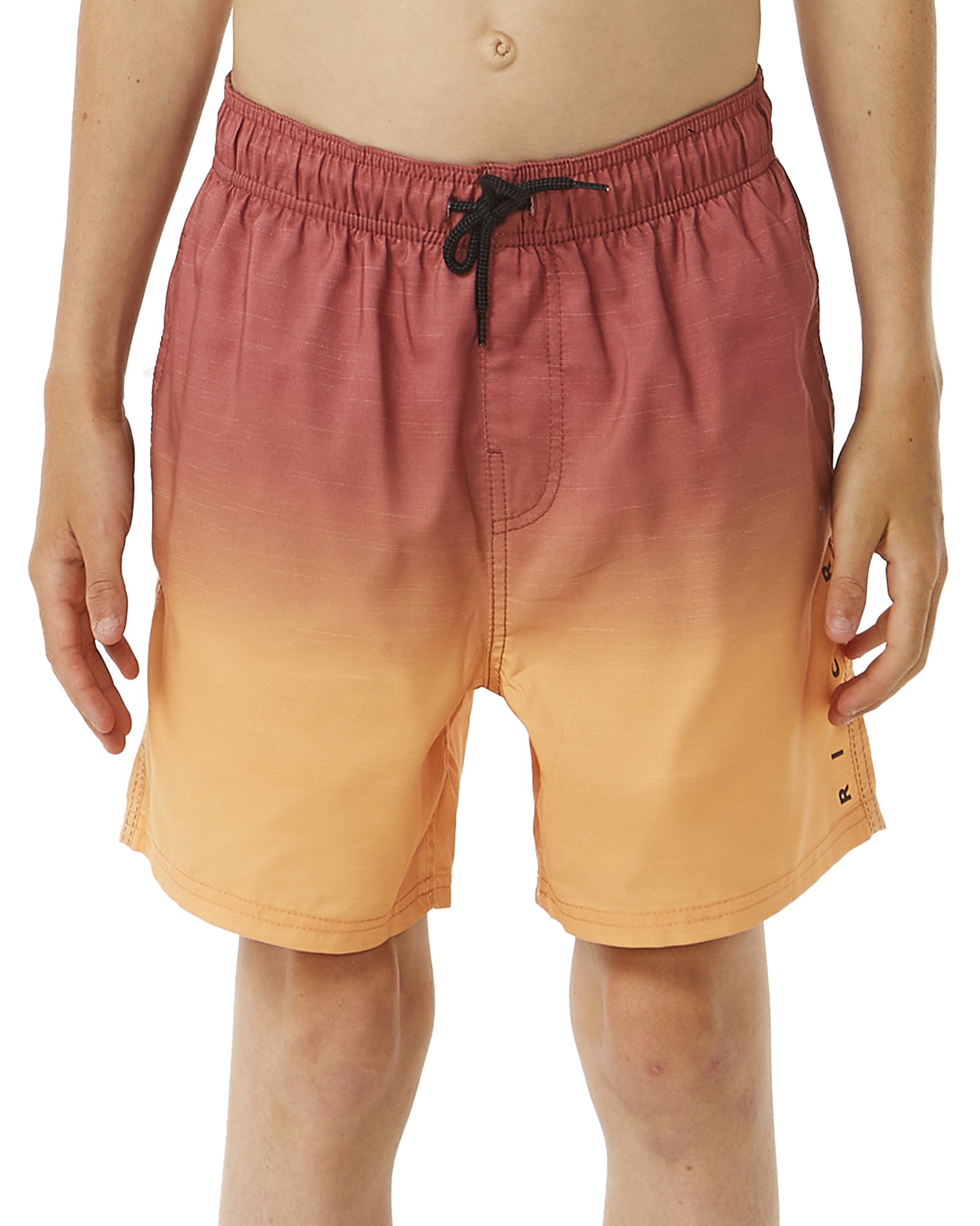 Boys Fade Volley Shorts In Hot Coral