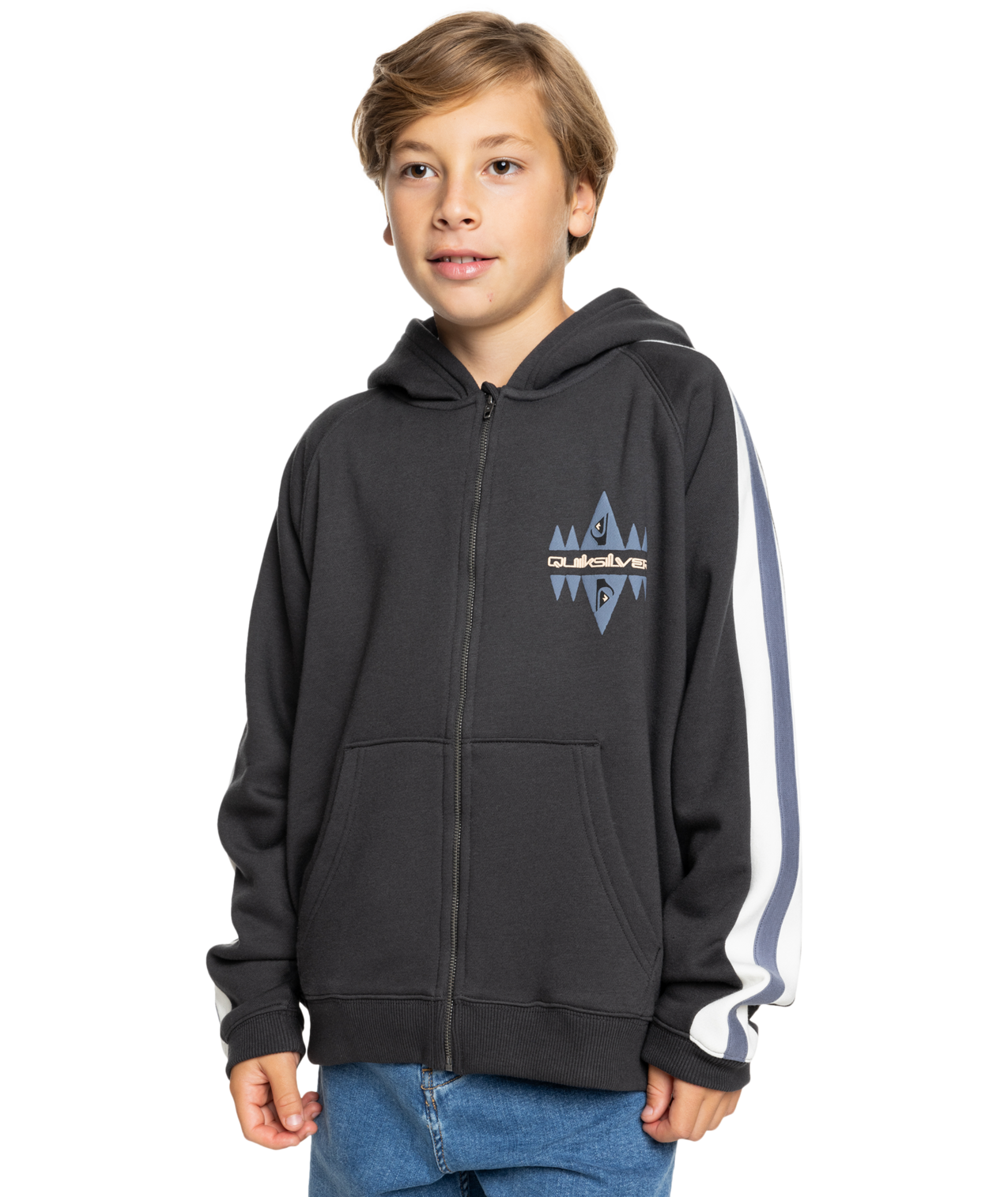 Boys Grayling Zip Hoodie In Tarmac