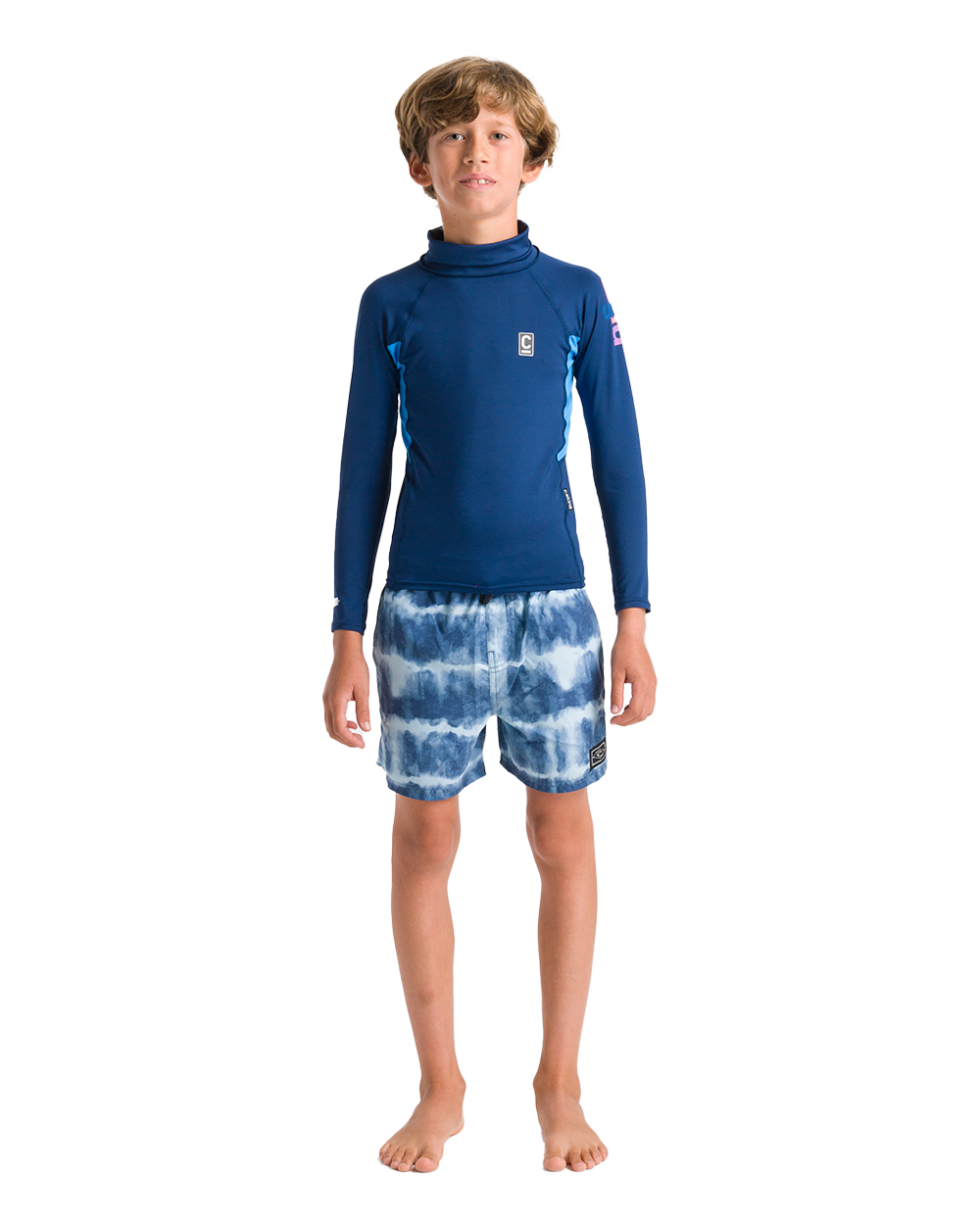 Boys Nuwave Rash Vest In Slate Navy  CyanandMulti