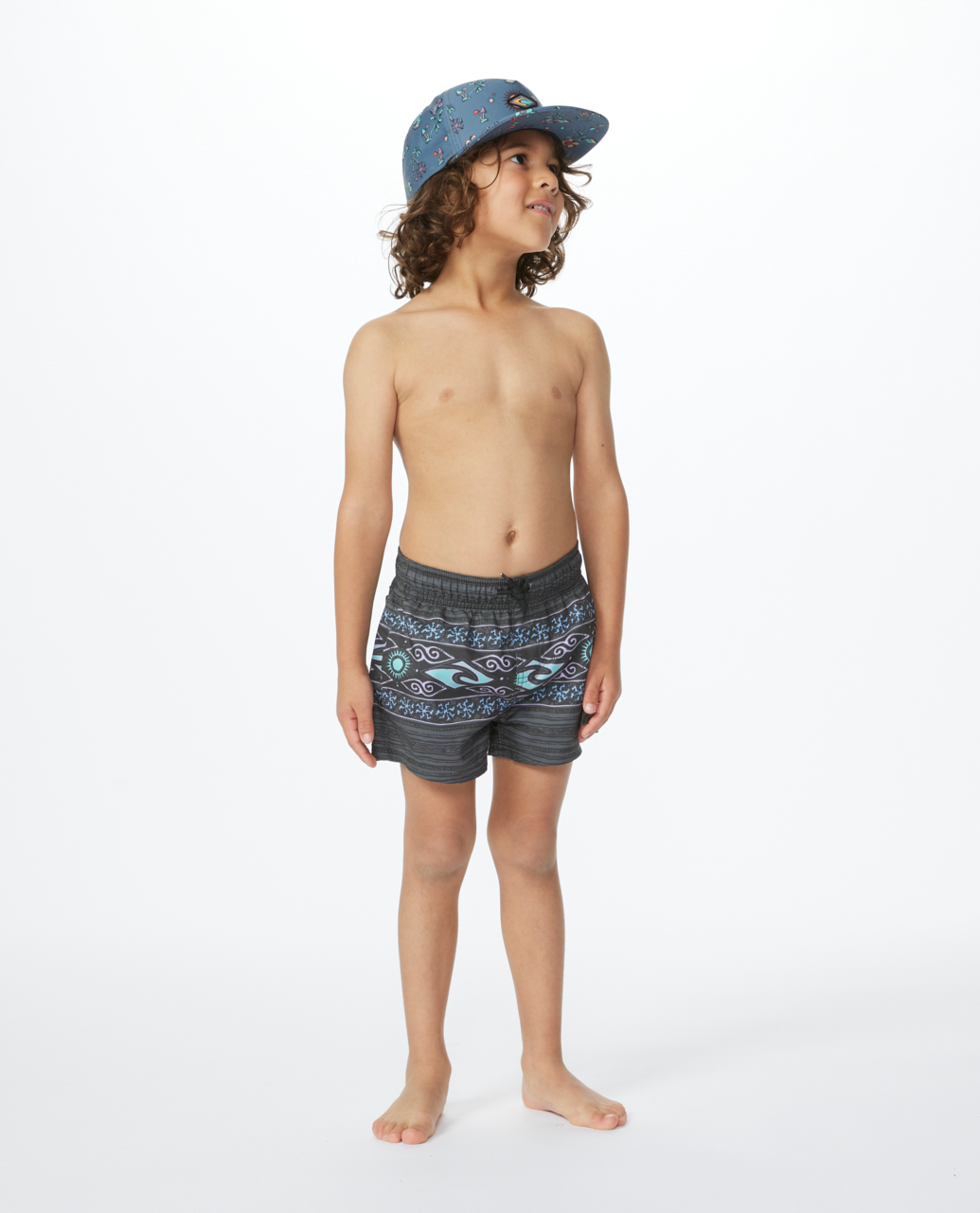 Boys Offset Volley Shorts In Navy