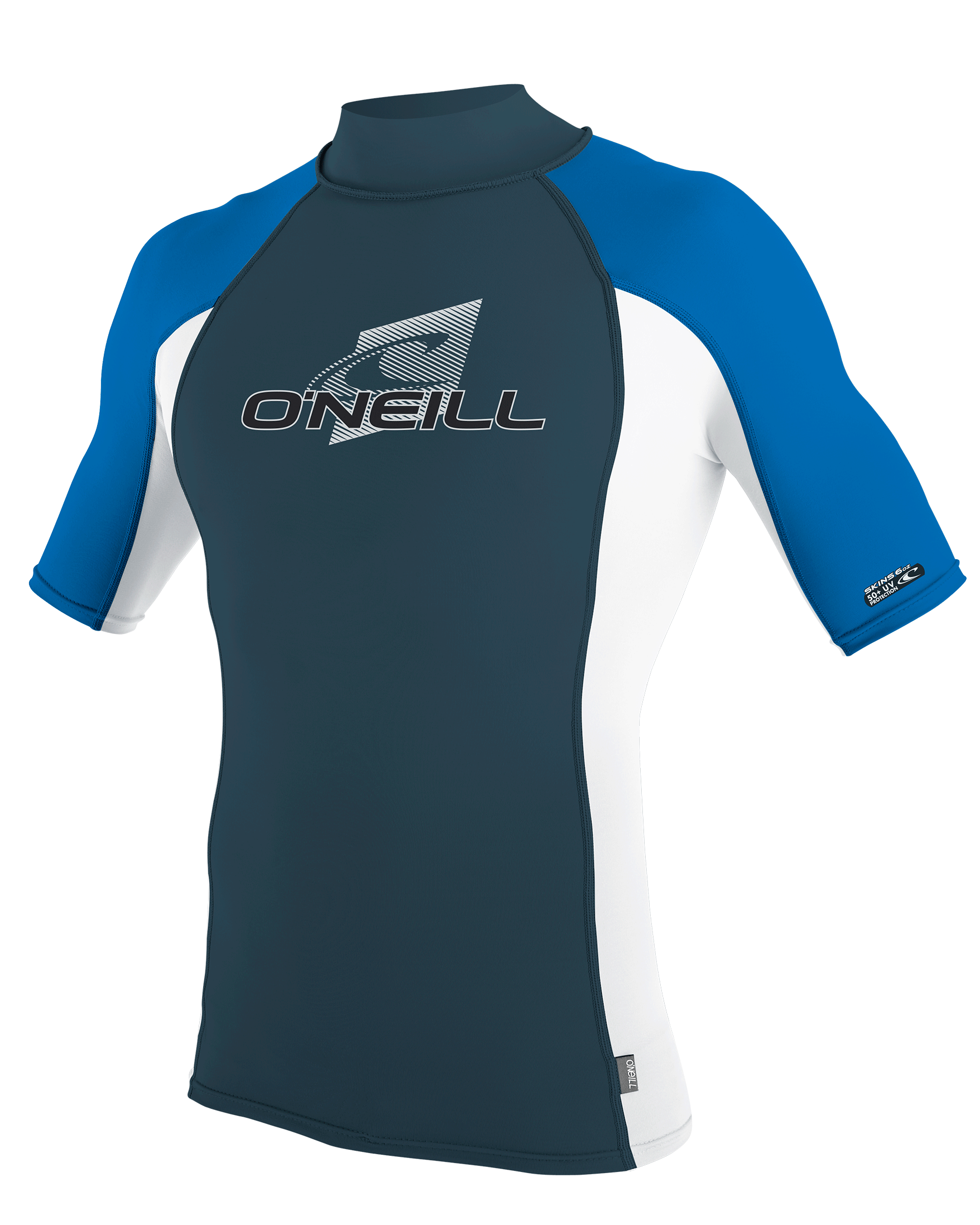 Boys Premium Skins Turtleneck Rash Vest In Cadet Blue  WhiteandOcean