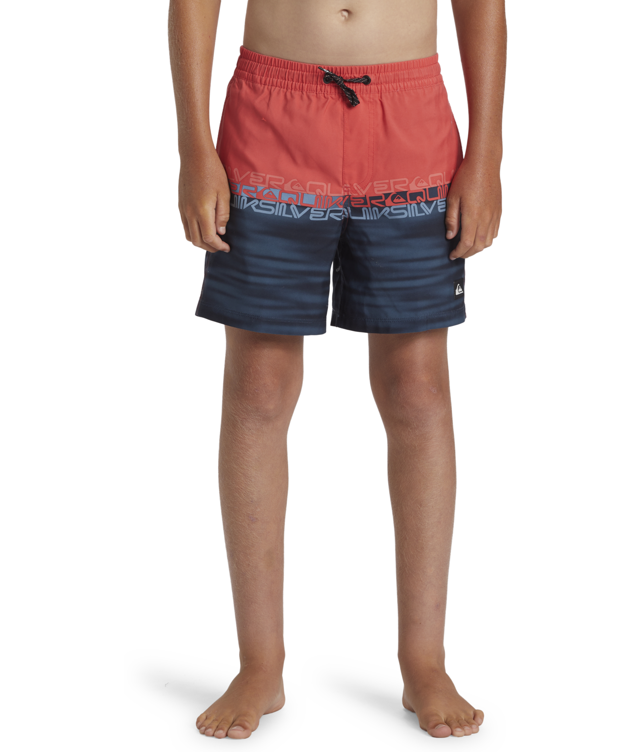 Boys Wordblock Volley Shorts In Cayenne