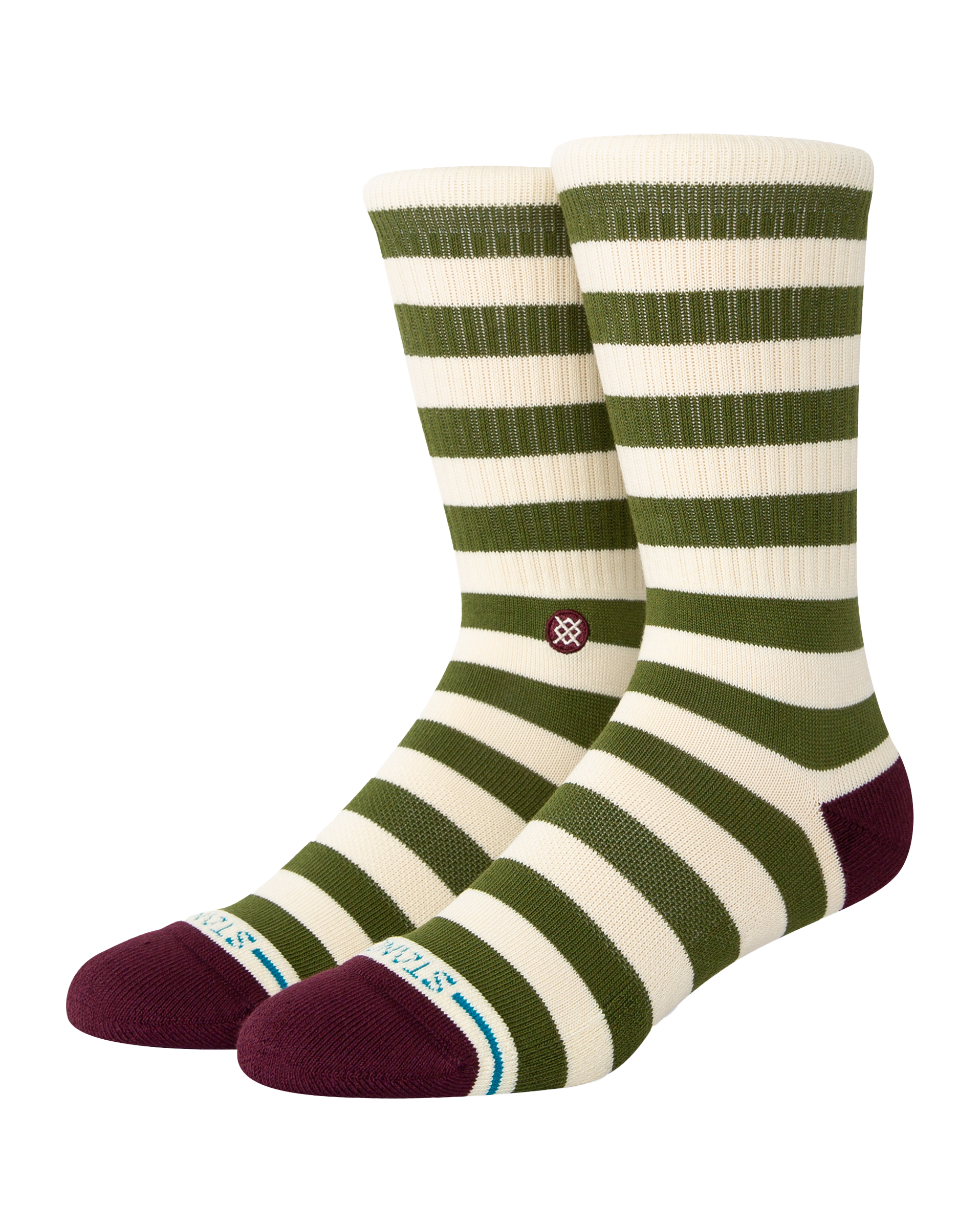 Breton Crew Socks In Green