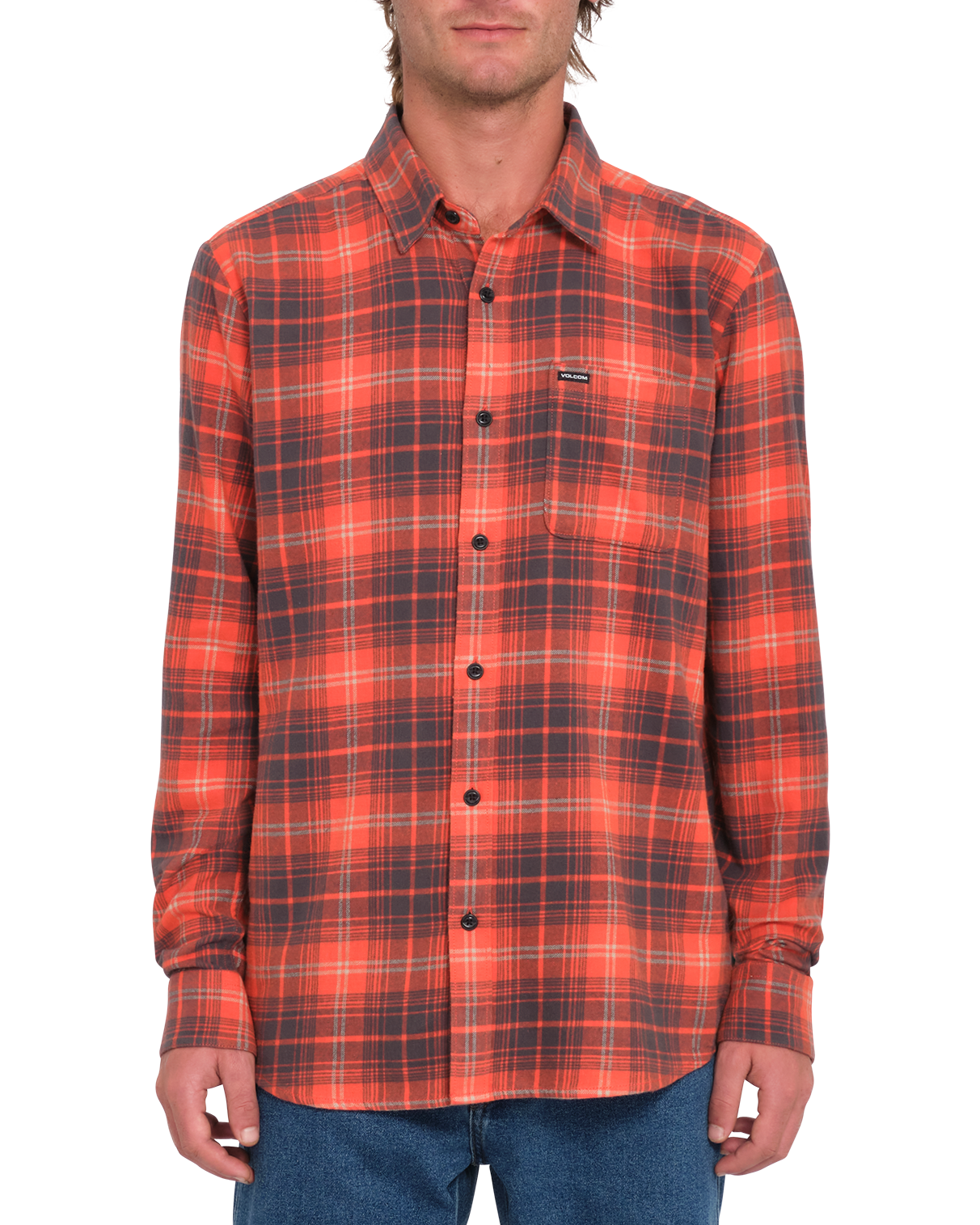 Caden Plaid Shirt In Bright Red