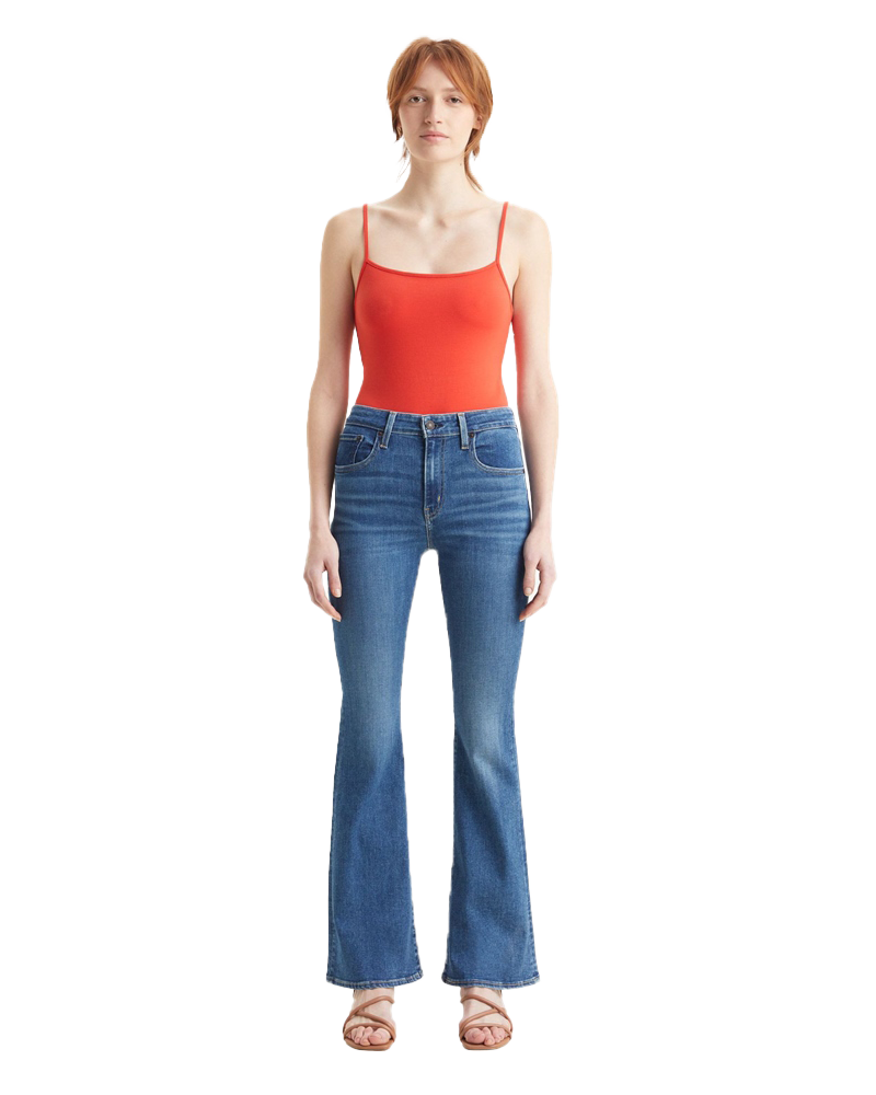 726 High Rise Flare Jeans In Medium Indigo Worn In