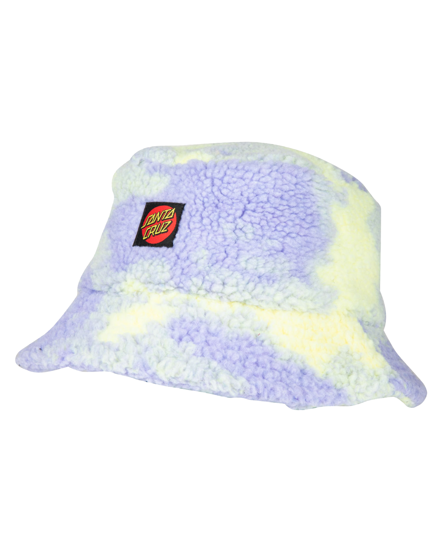 Classic Dot Sherpa Bucket Hat In PurpleandYellow Tie Dye