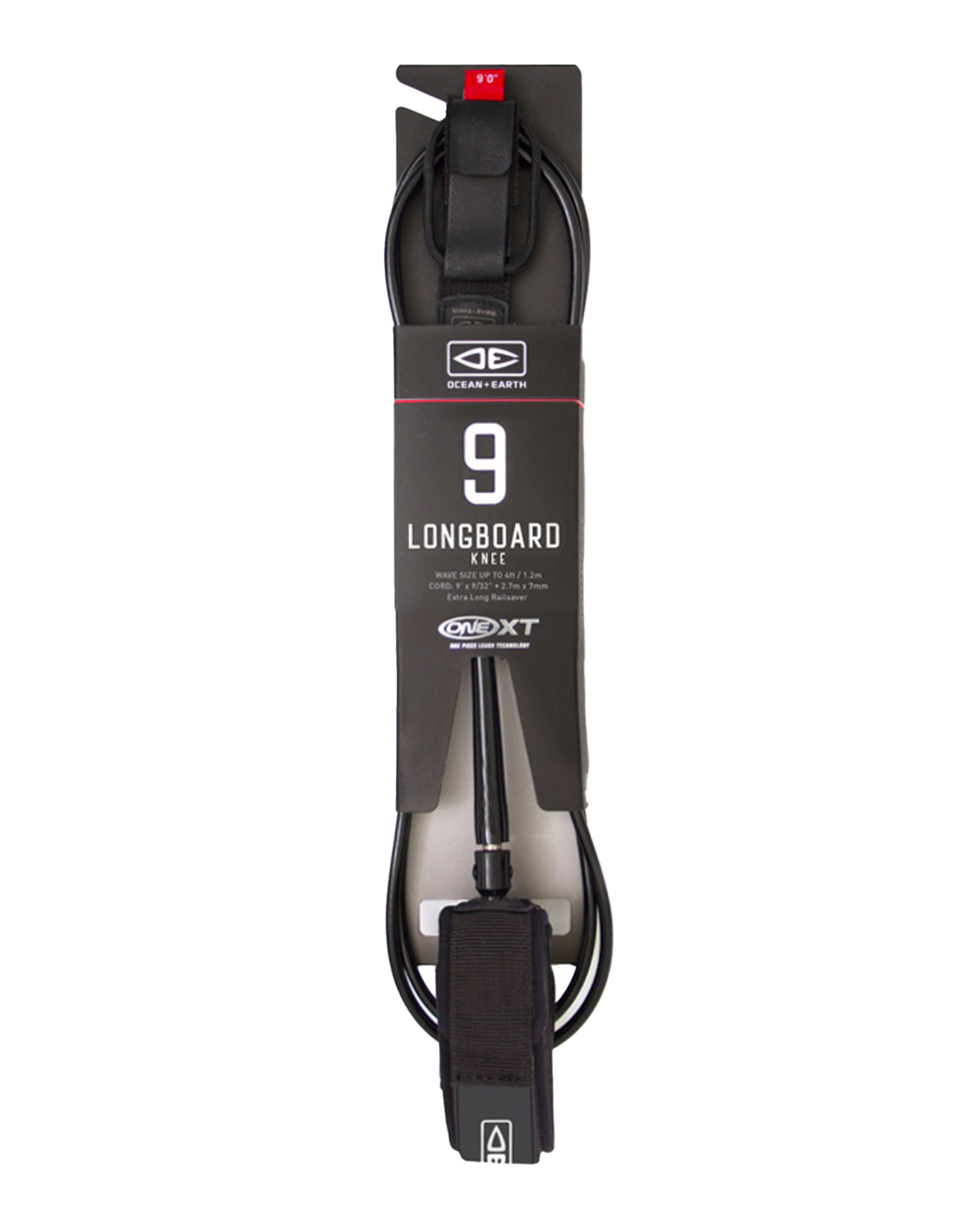 90 Longboard Regular Knee Moulded Leash In Black