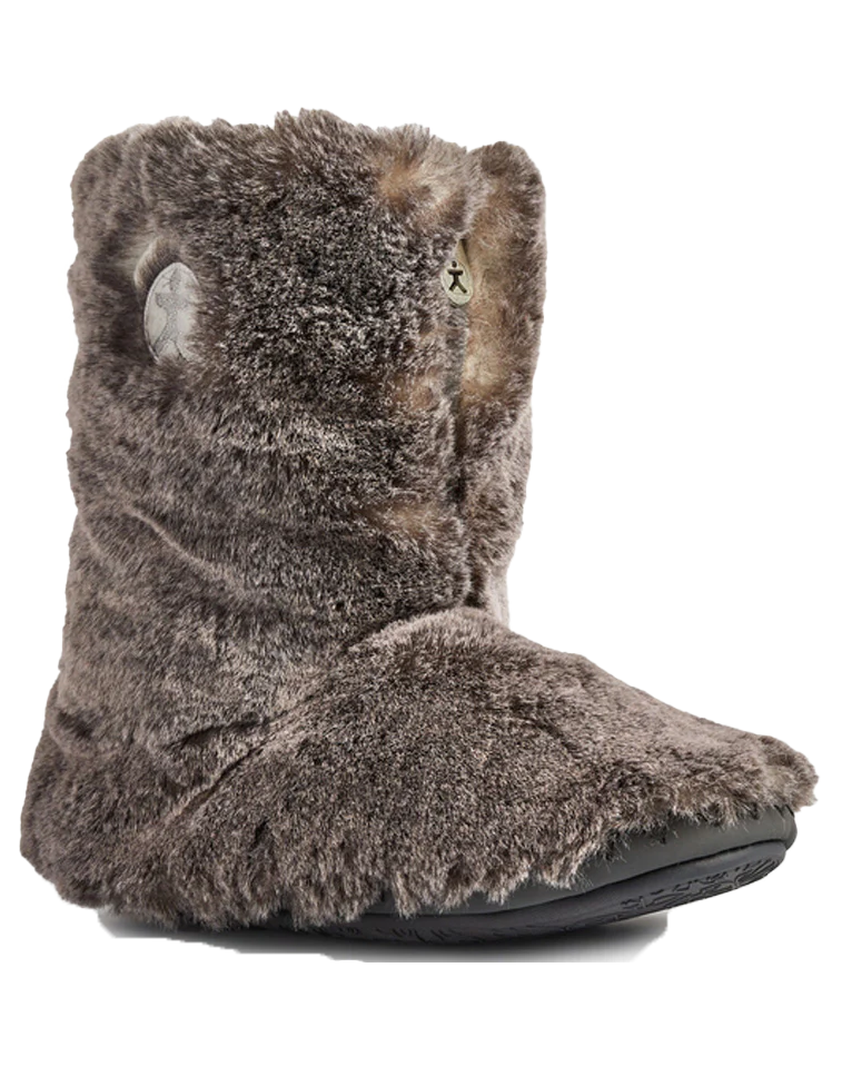 Cole Luxury Faux Fur Slipper Boots In Russian Grey