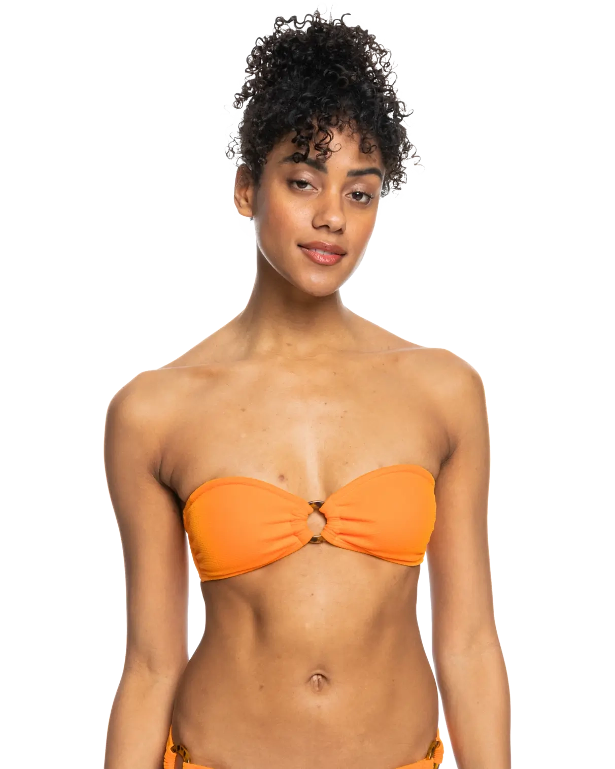 Color Jam Bandeau Bikini Top In Tangelo