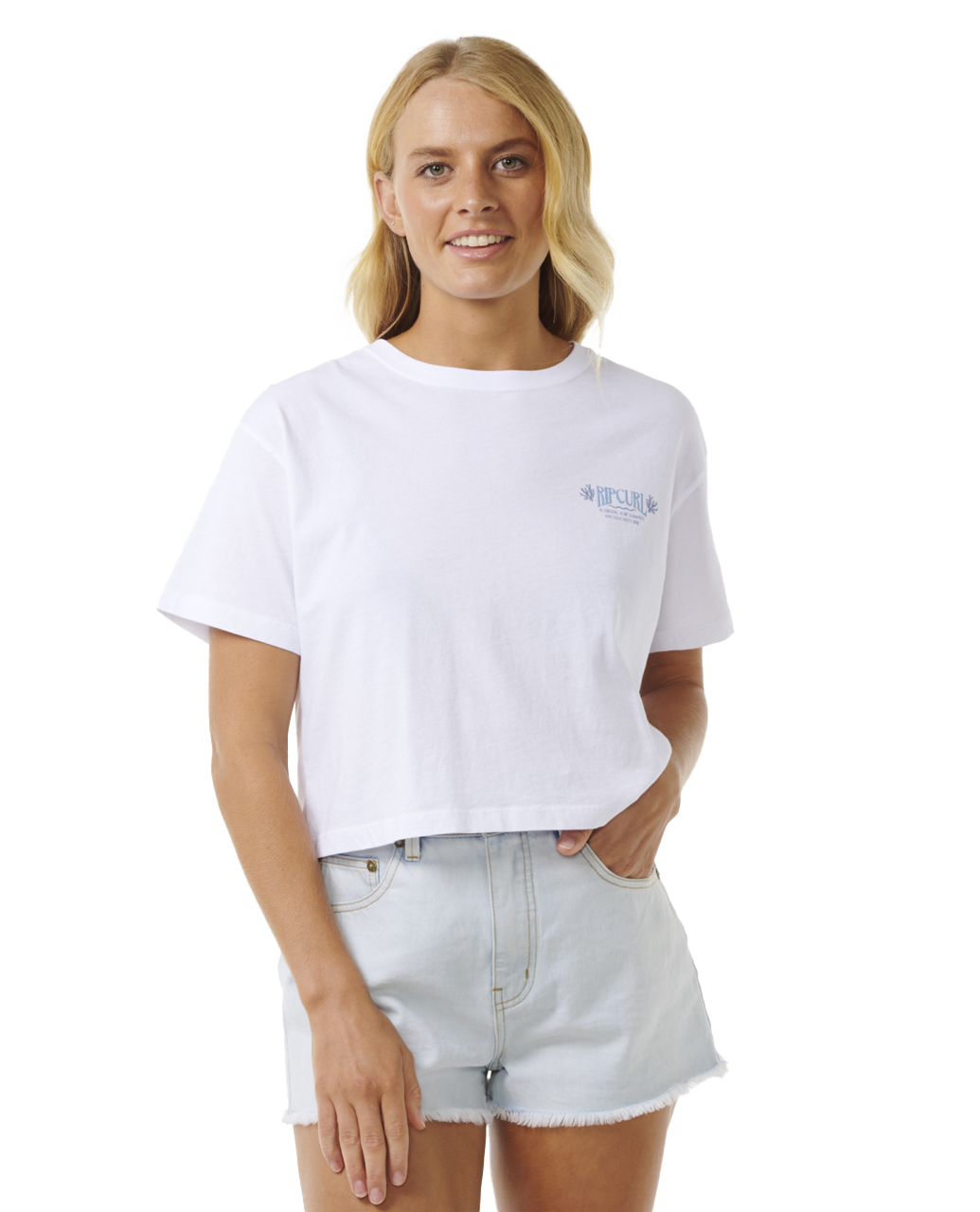 Coral Sands Crop T-shirt In White