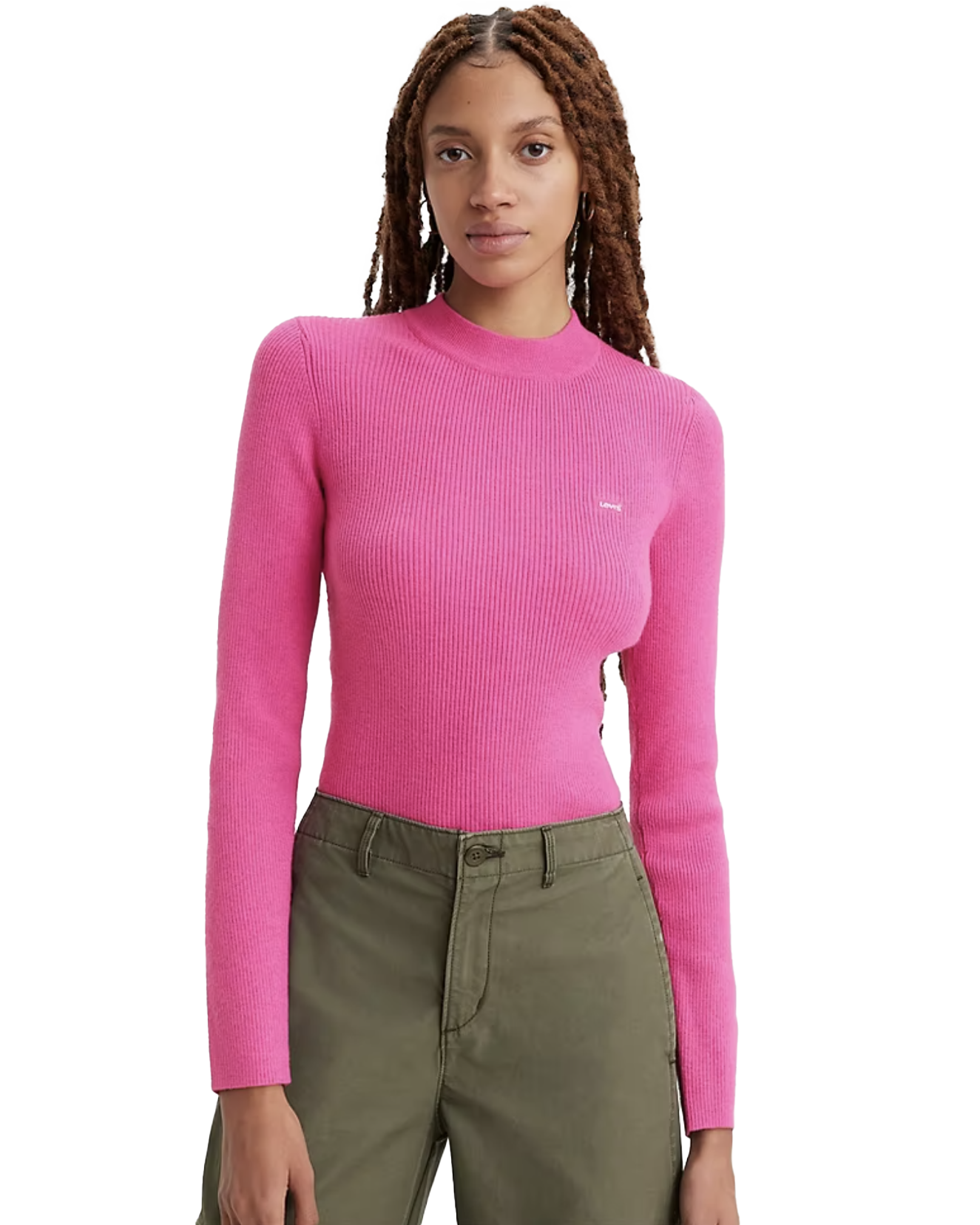 Crewneck Rib Jumper In Rose Violet