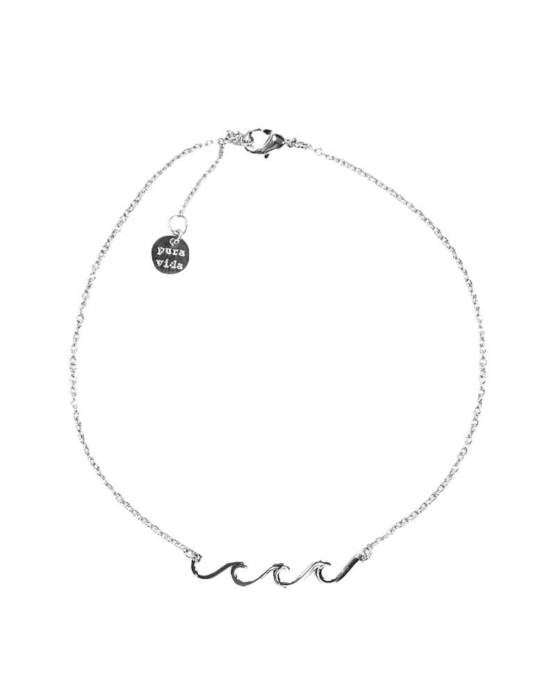 Delicate Wave Anklet In Silver