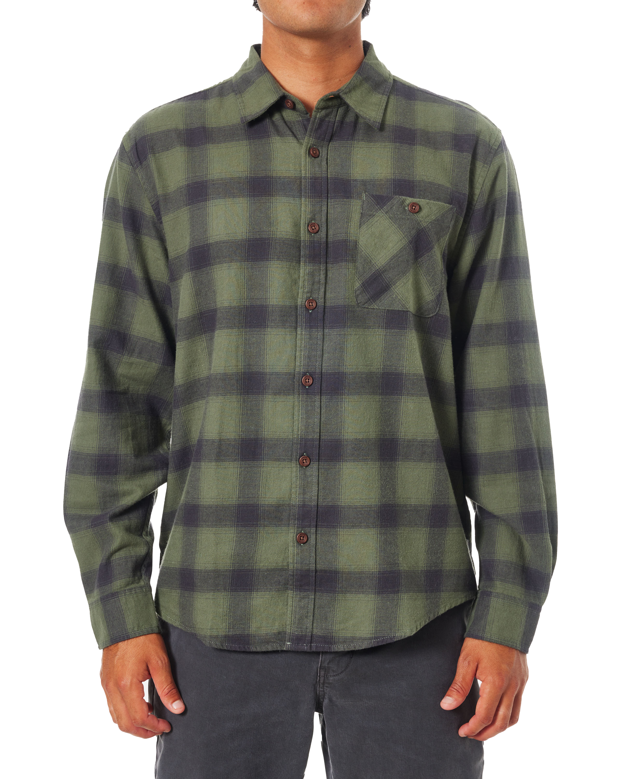 Derek Flannel Shirt In Black Wash