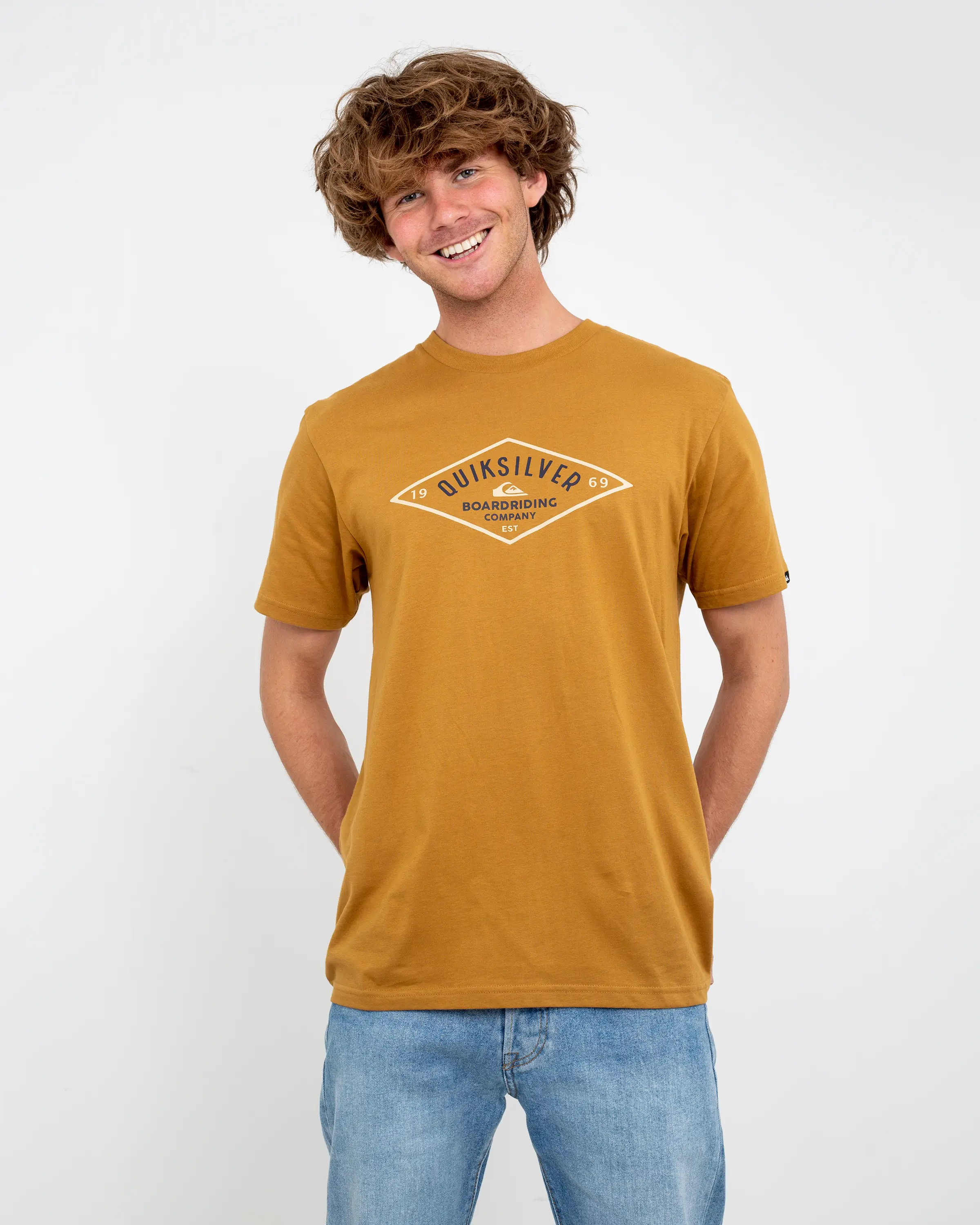 Diamond Logo T-shirt In Bone Brown