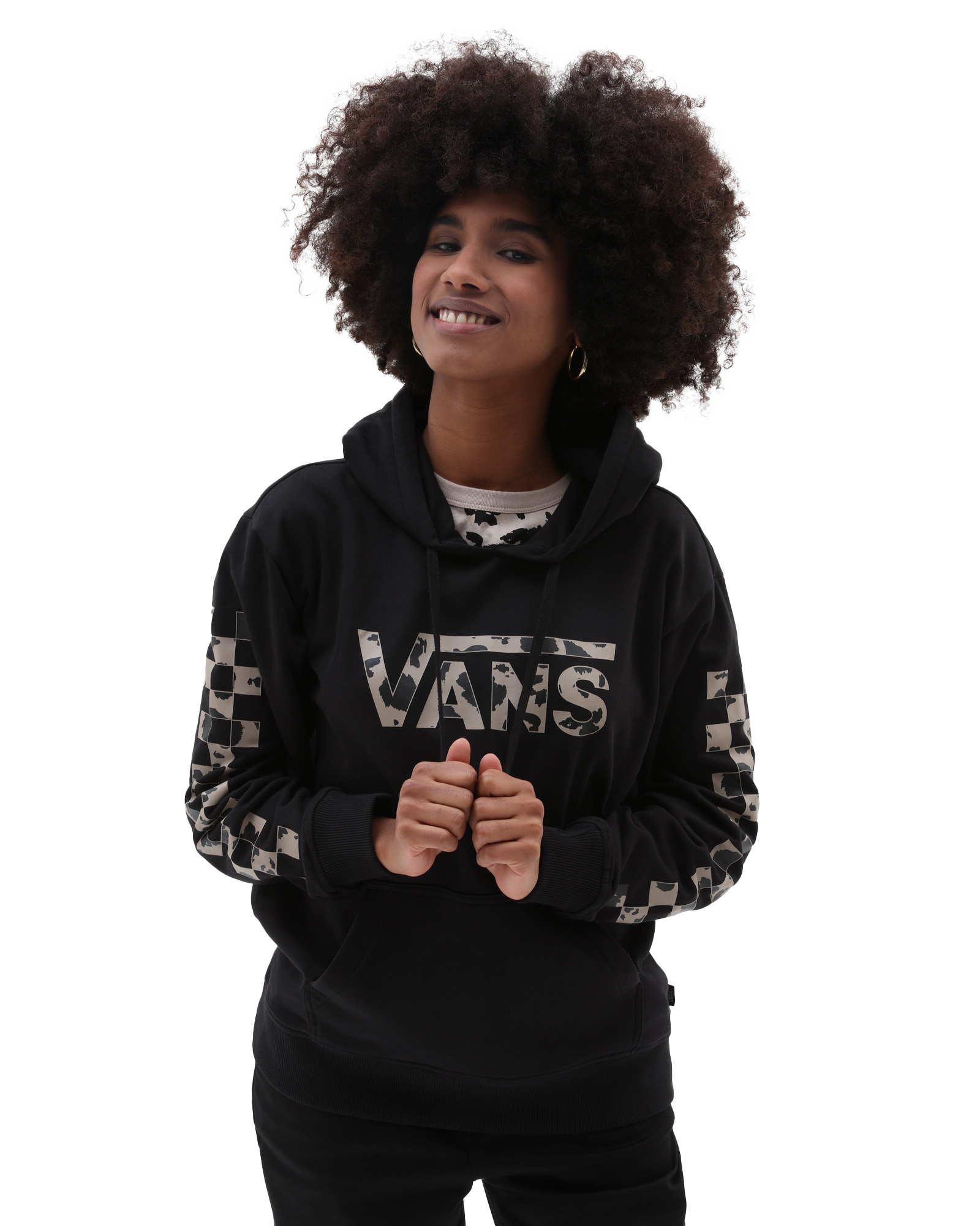 Dotty Fill Bff Hoodie In Black