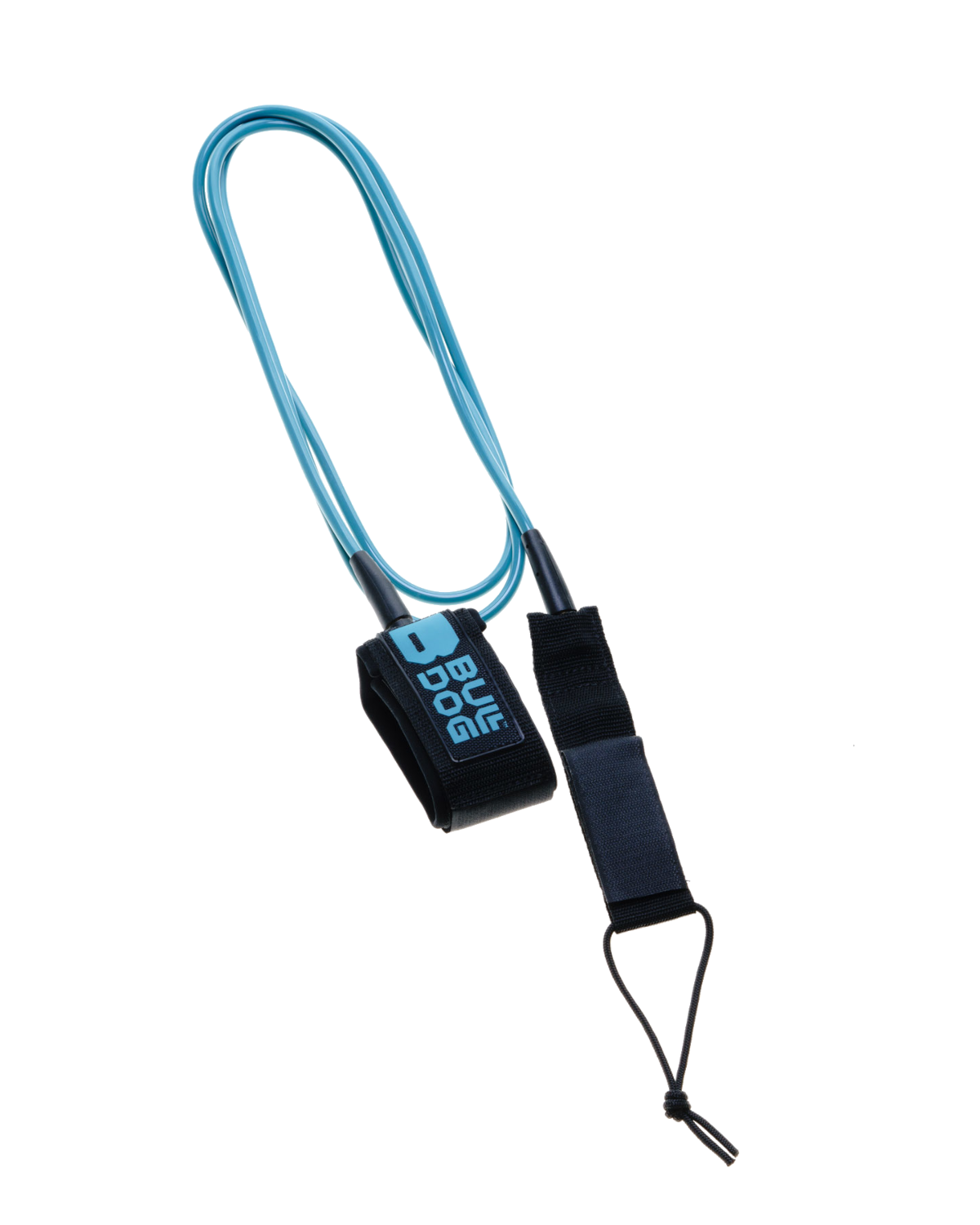 Double Swivel Ankle Surfboard Leash In BlackandCyan