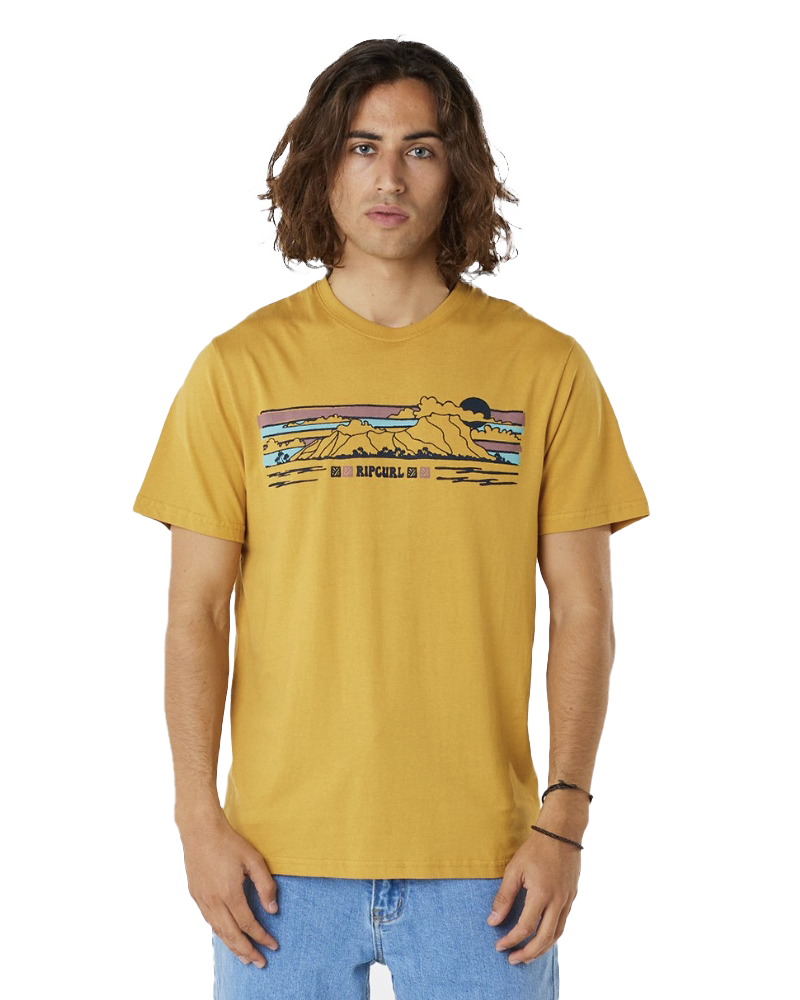 Down The Line T-shirt In Mustard Gold