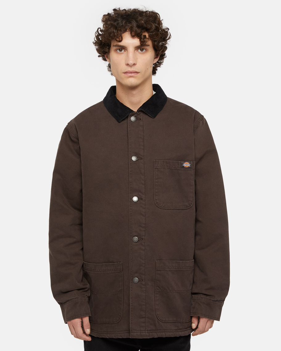 Duck Canvas Chore Jacket In Dark Brown