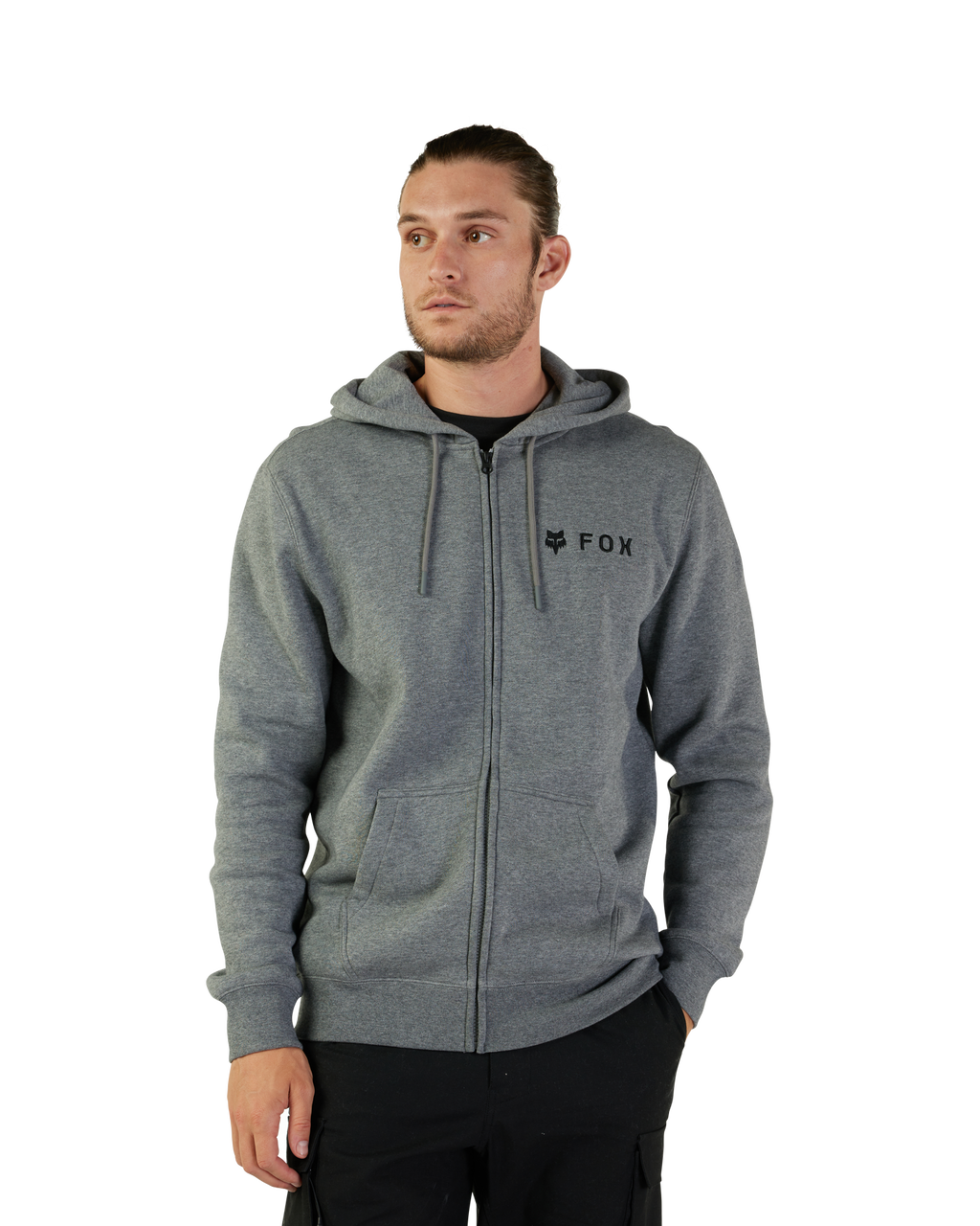 Absolute Fleece Zip Hoodie In Heather Graphite