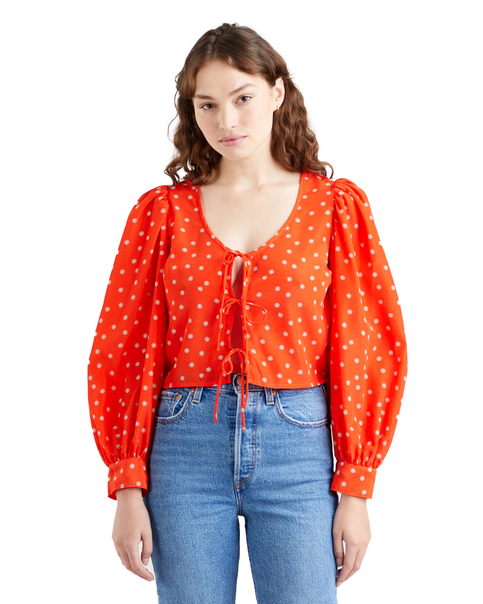 Fawn Tie Top In Enamel Orange