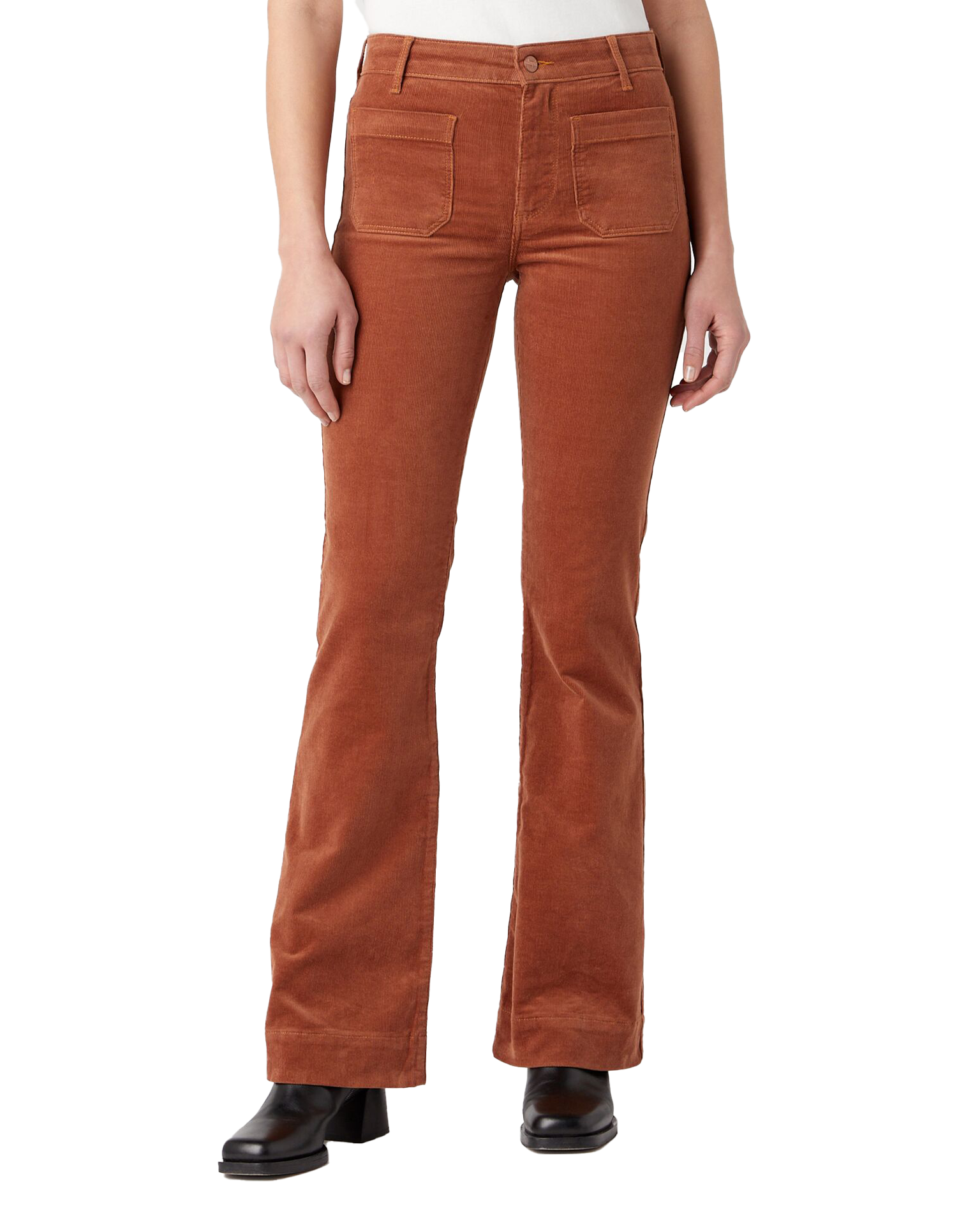 Flare Trousers In Pony Brown