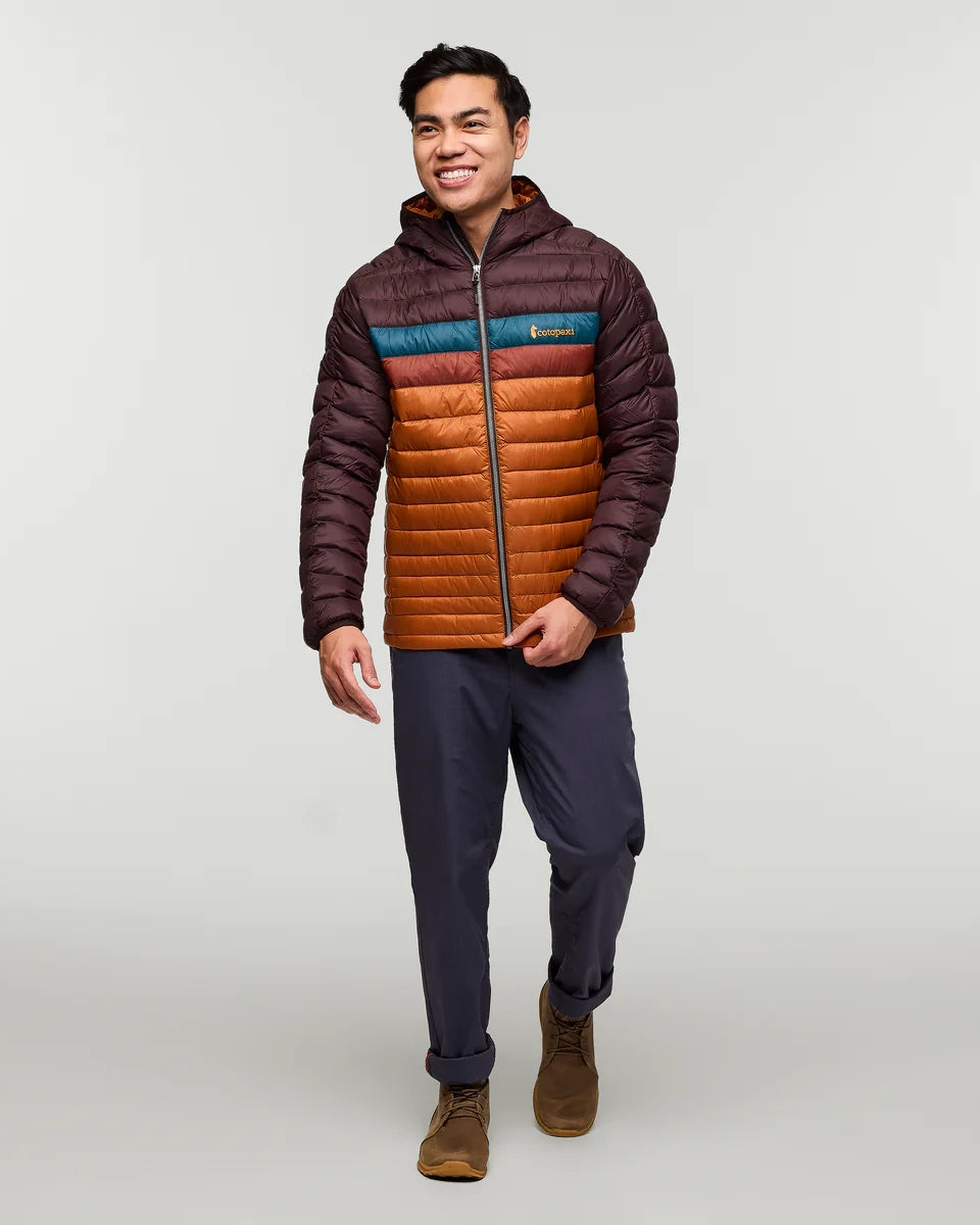 Fuego Down Hooded Jacket In CoffeeandSienna