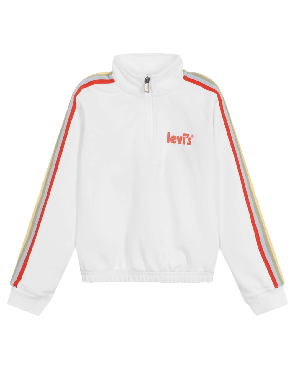 Girls Half Zip Sweatshirt In White