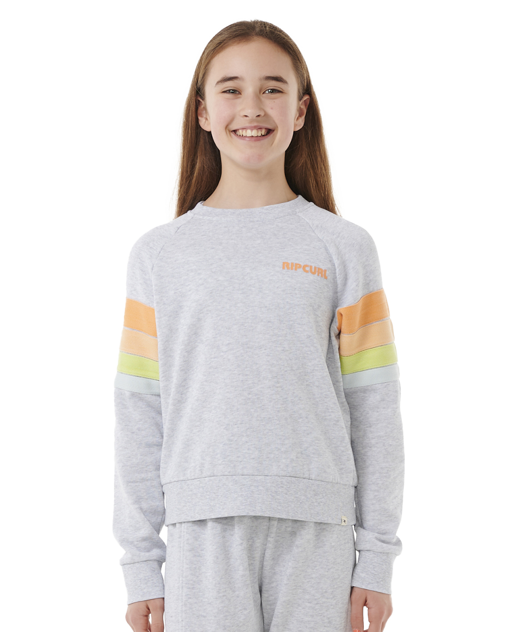 Girls High Tide Surf Sweatshirt In Light Grey Heather