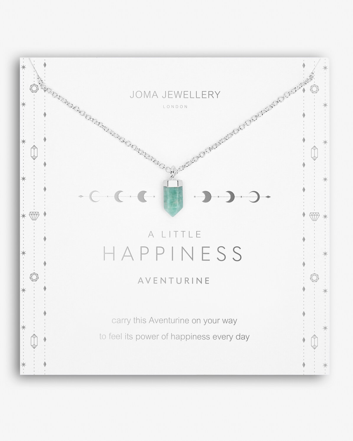 Affirmation Crystal Happiness Necklace In SilverandAventurine