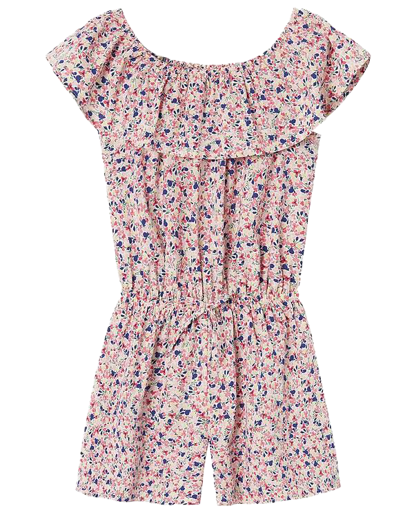 Girls Vinaya Playsuit In White Alyssum Flower