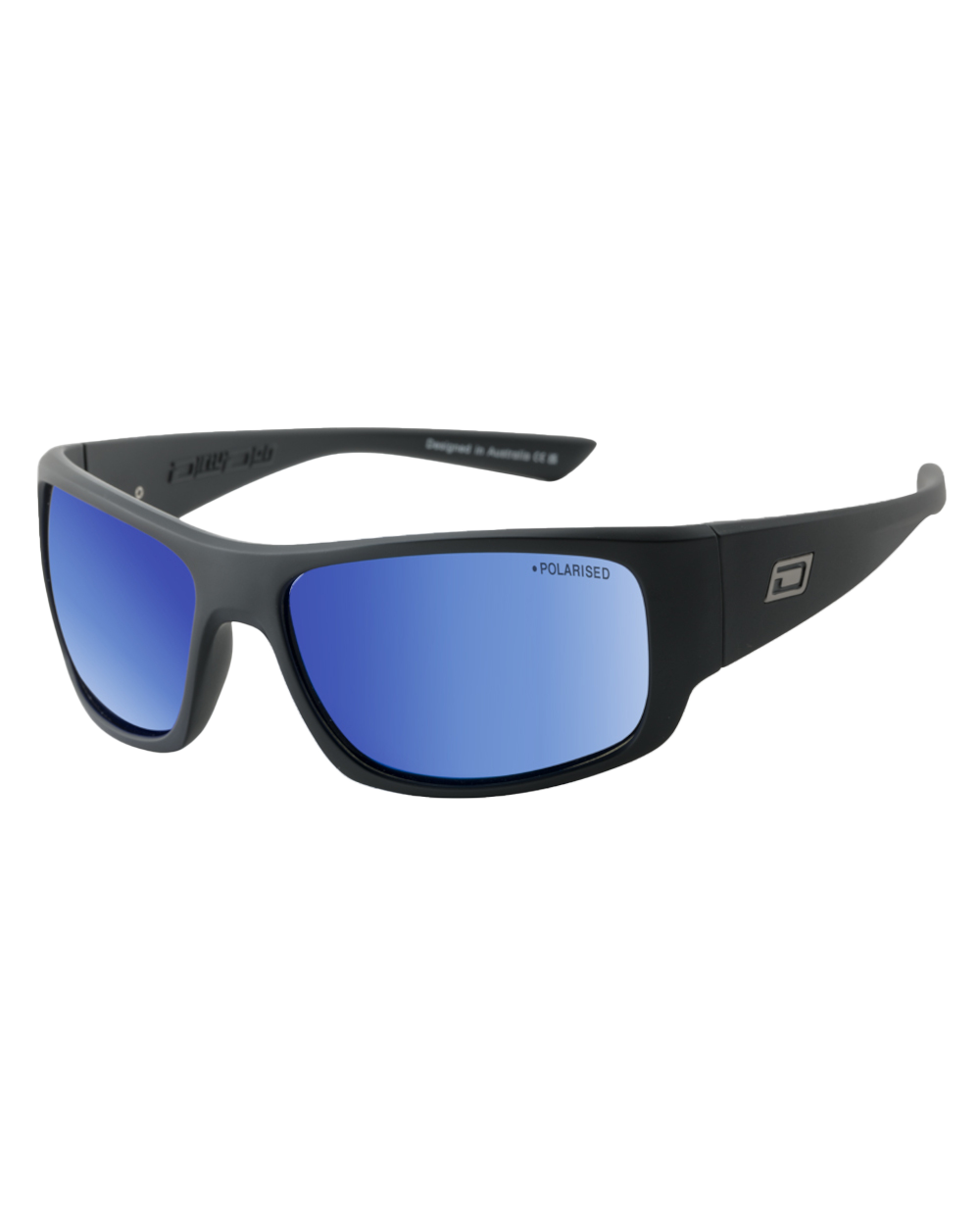 Gorilla Polarised Sunglasses In Satin BlackandBlue