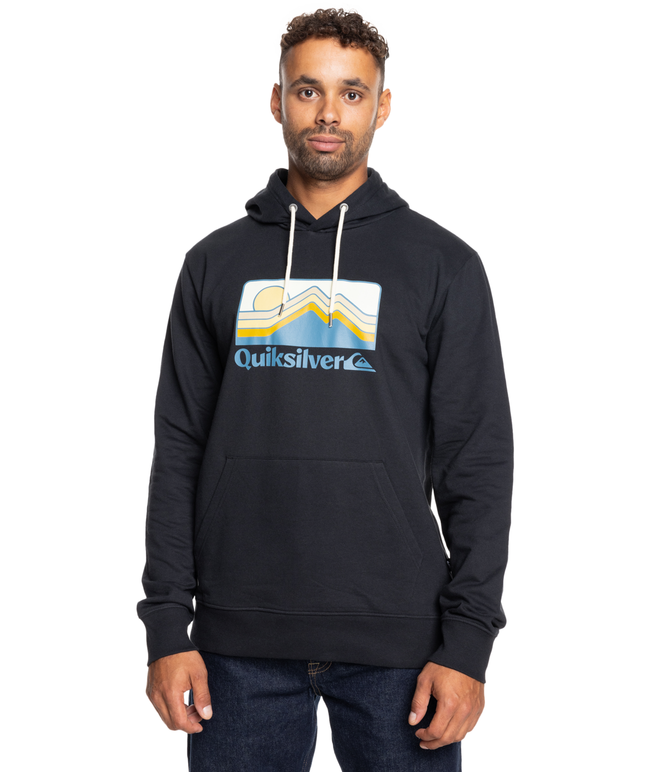 Gradient Mountains Hoodie In Black