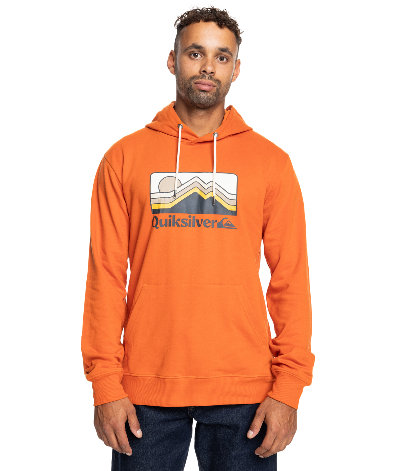 Gradient Mountains Hoodie In Gold Flame