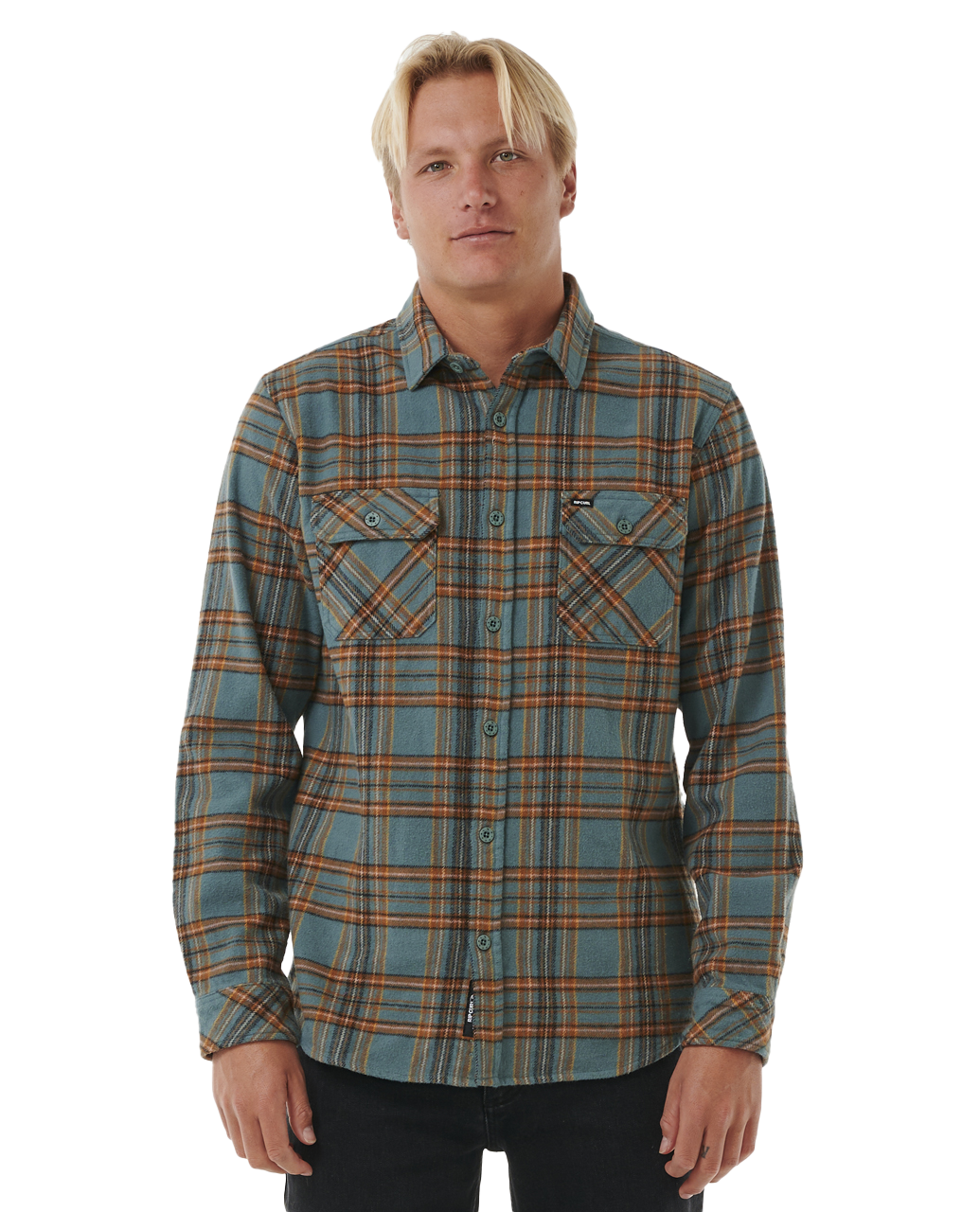 Griffin Flannel Shirt In Bluestone