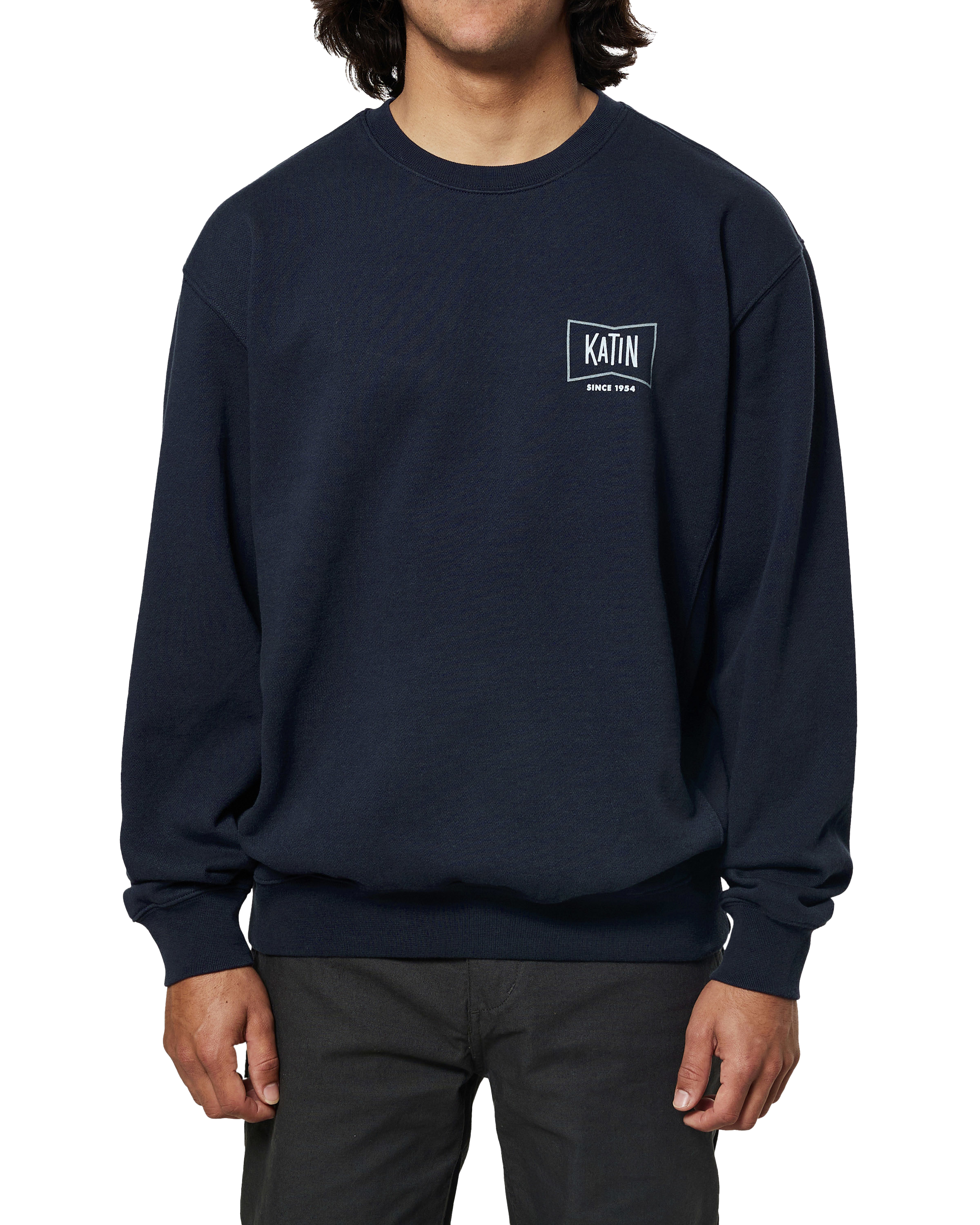 Grubby Crew Sweatshirt In Polar Navy