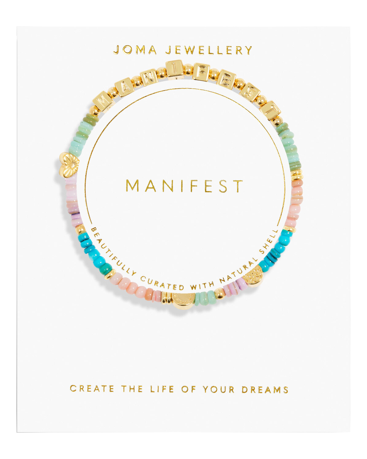 Happy Little Moments Manifest Bracelet In Gold