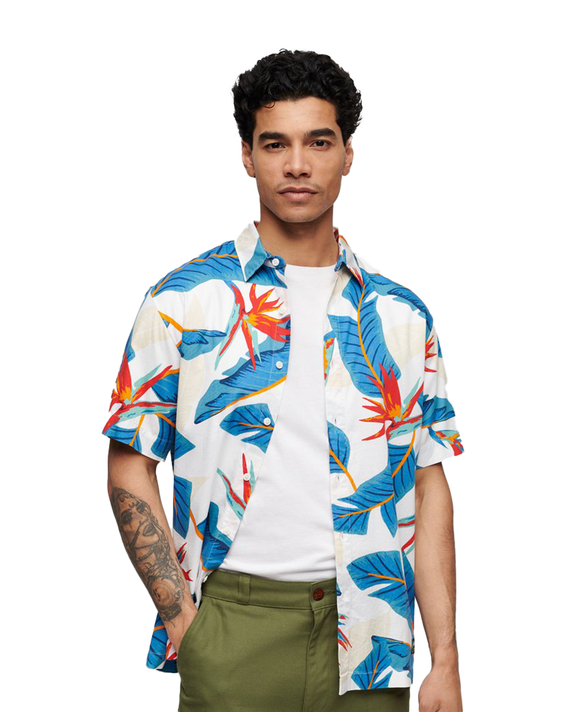 Hawaiian Shirt In Optic Paradise