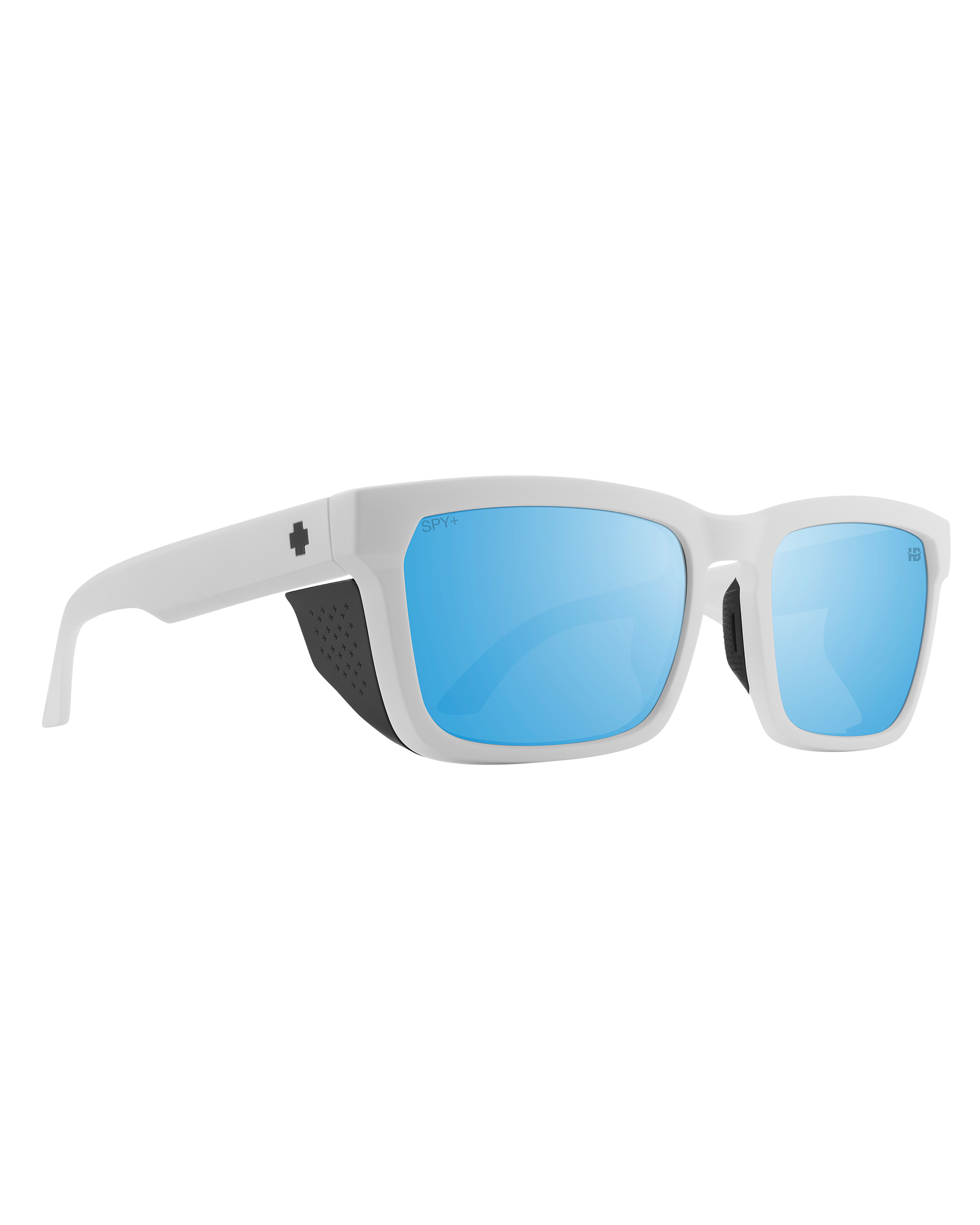 Helm Tech Polarised Sunglasses In Matte WhiteandHappy Bronze Blue Spectra Mirror