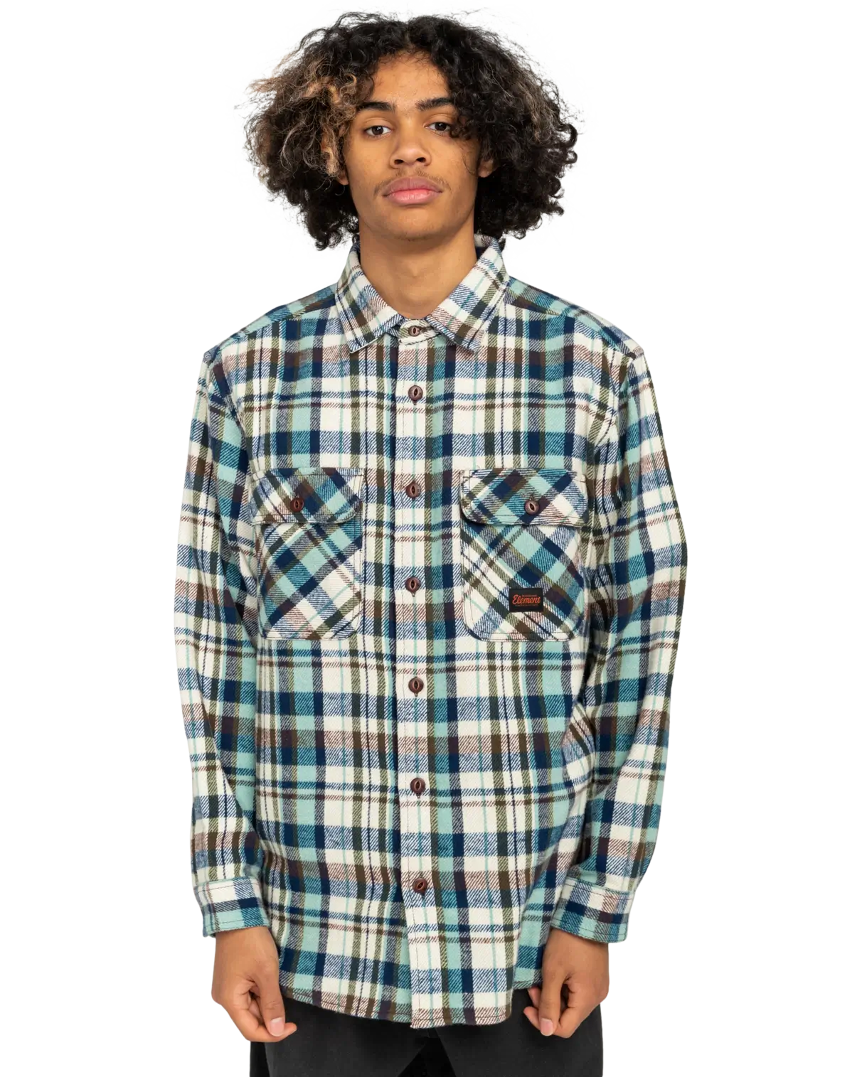 Hueco Classic Flannel Shirt In ChestnutandMineral