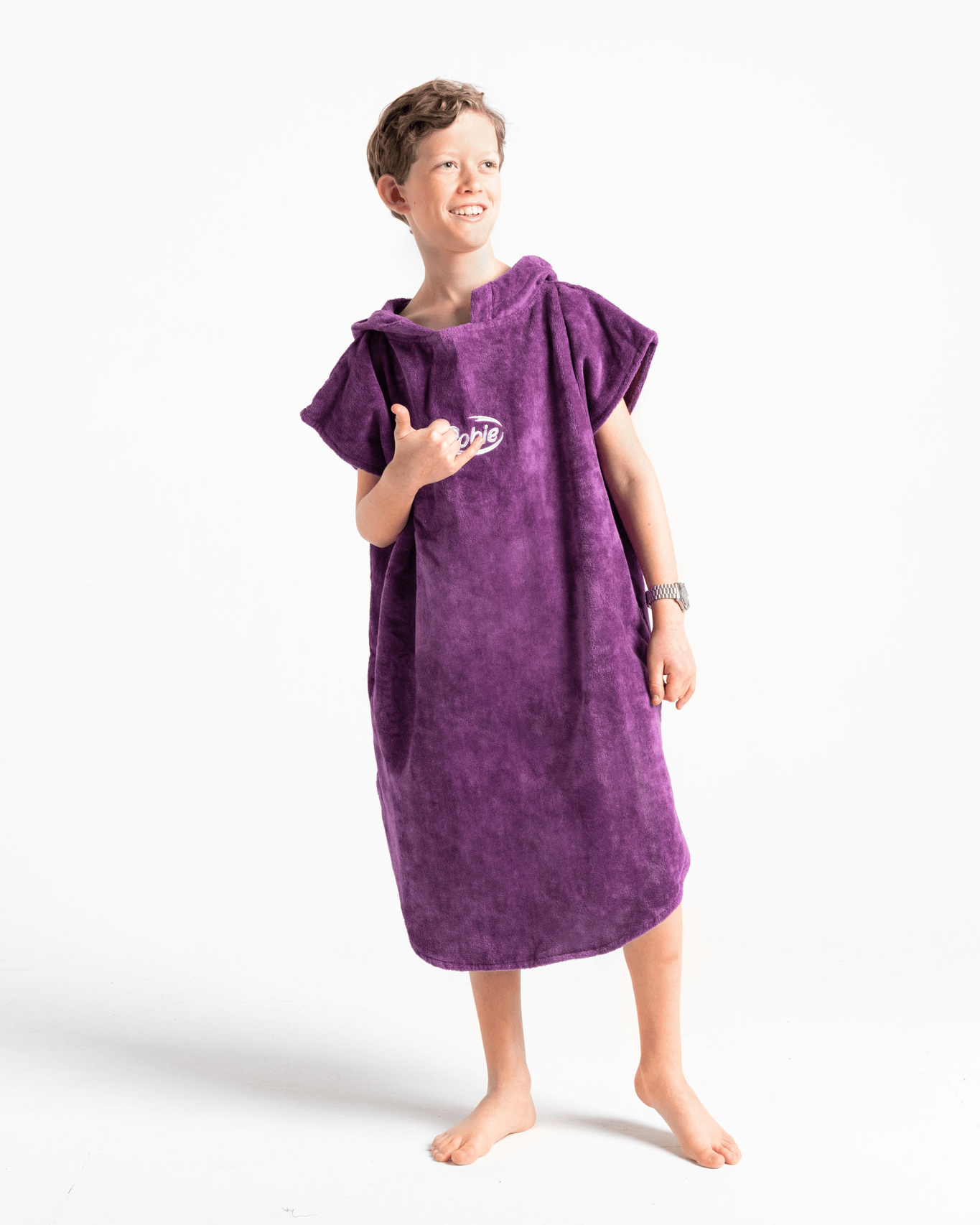 Junior Original-series Short Sleeve Changing Robe In Ultra Violet