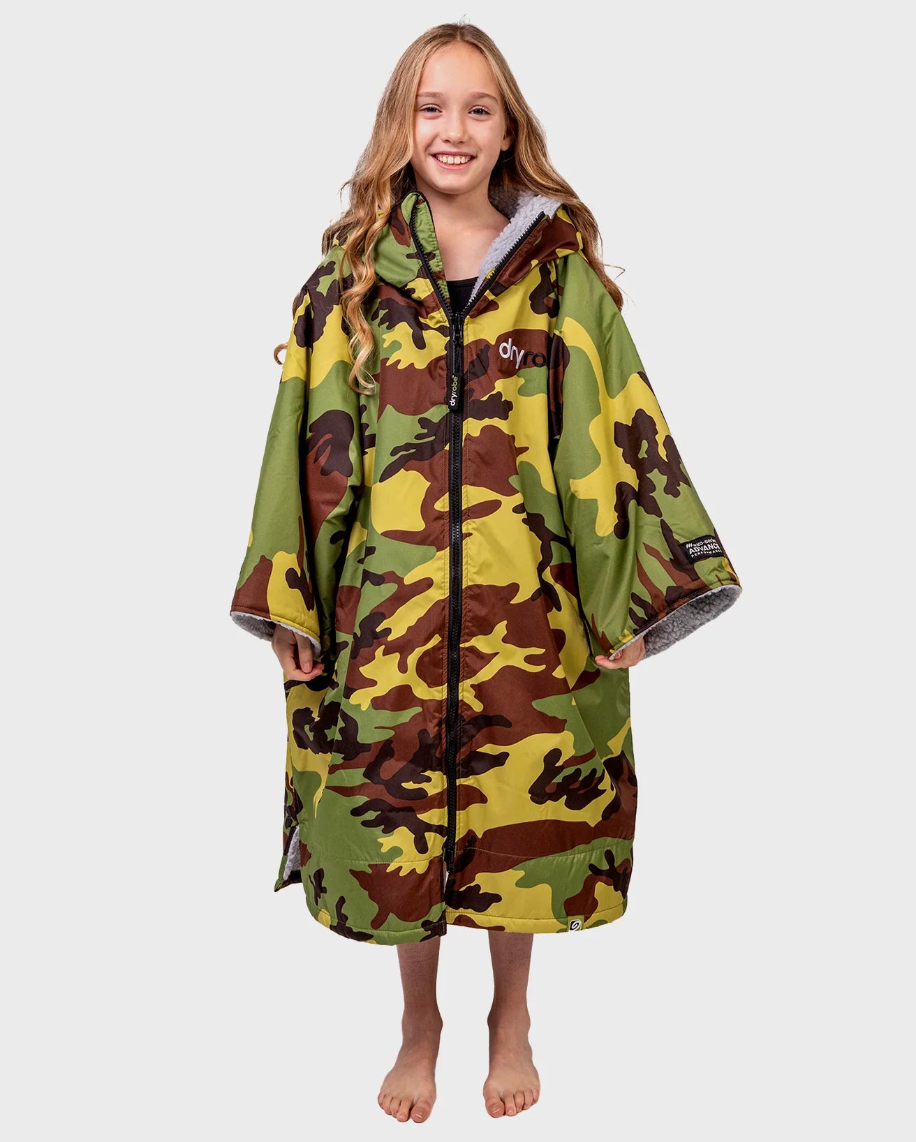 Kids Advance Short Sleeved Dryrobe In CamoandGrey