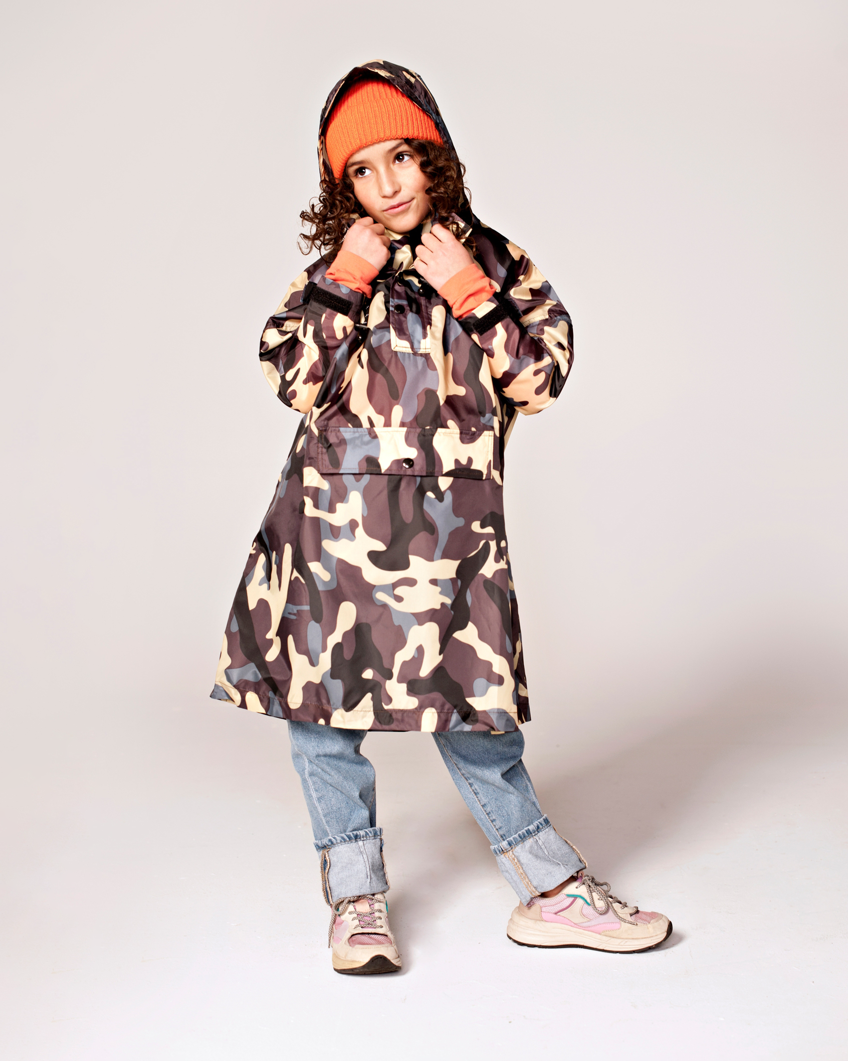 Kids Poncho In Jungle Camo