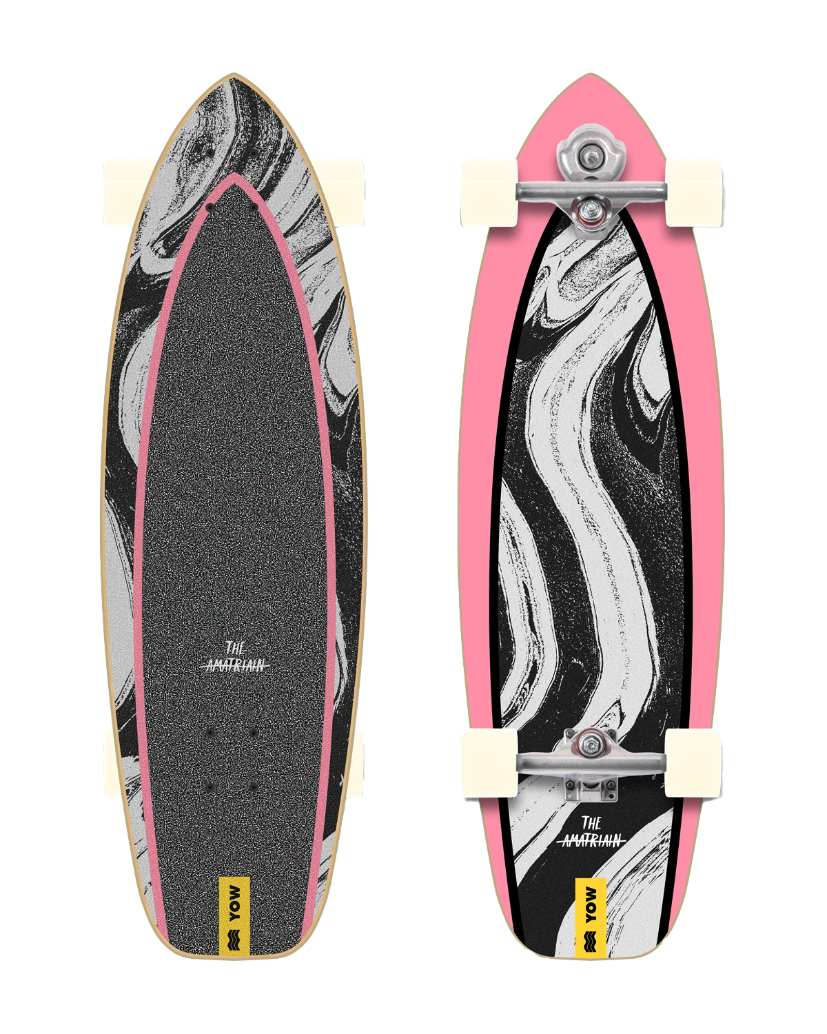 Amatriain 33.5 Skateboard In PinkandBlack