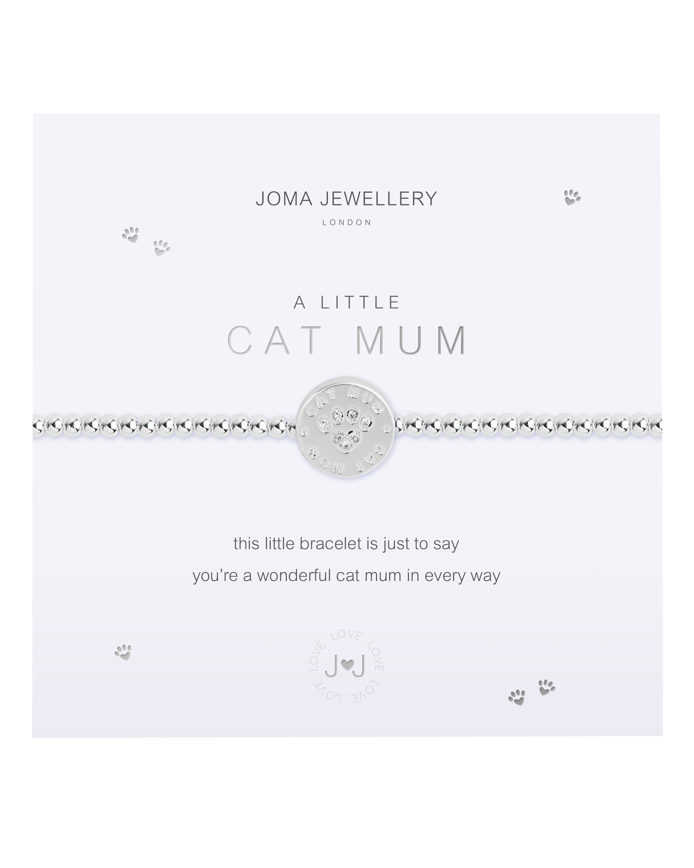 Little Cat Mum Bracelet In Silver