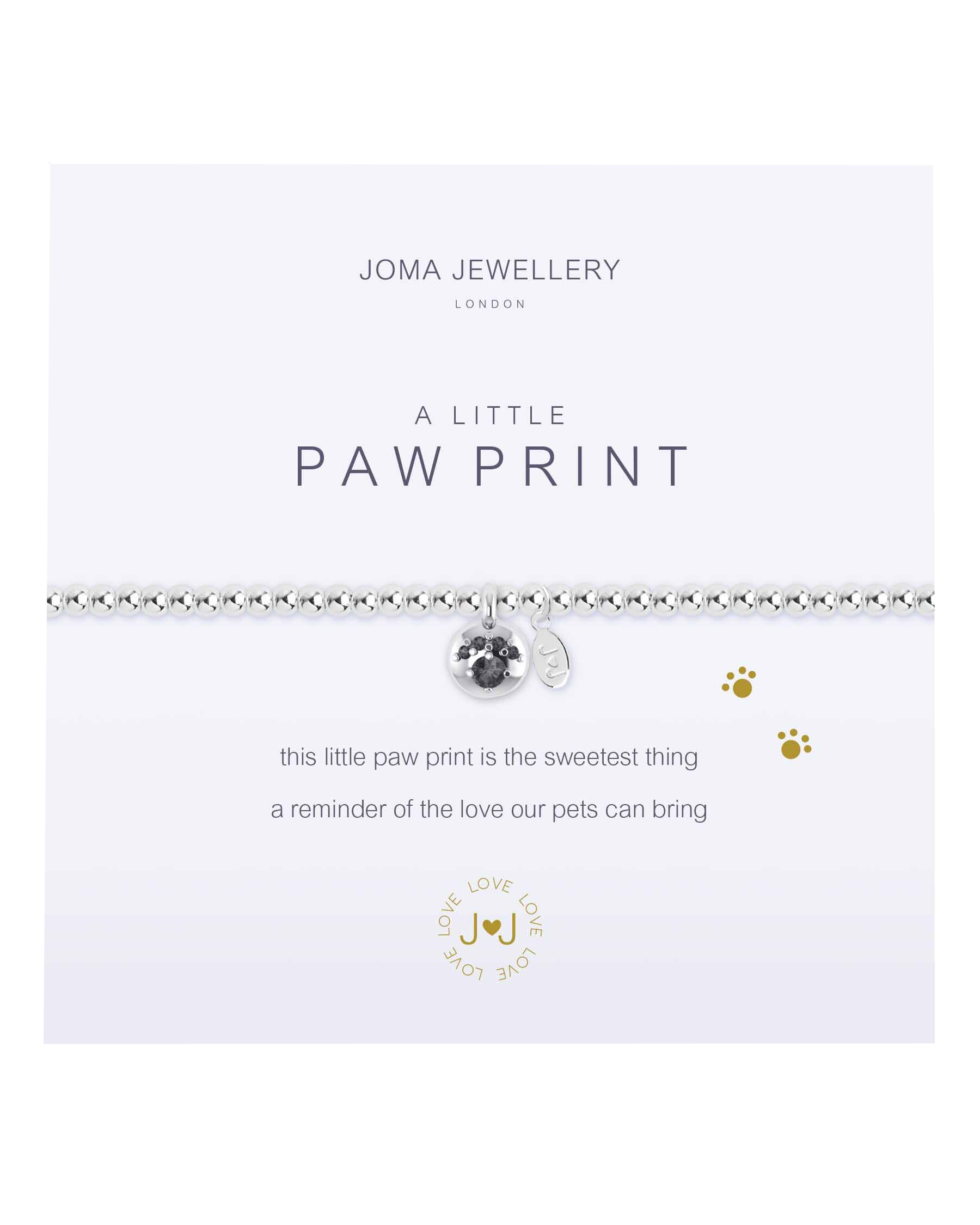 Little Paw Print Bracelet In Silver