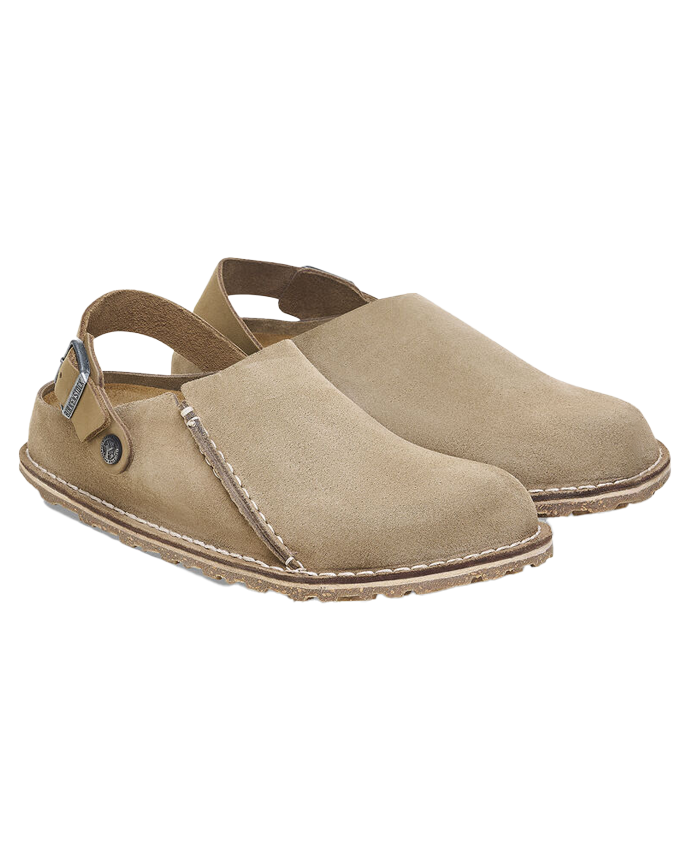 Lutry Premium Suede Sandals In Gray Taupe