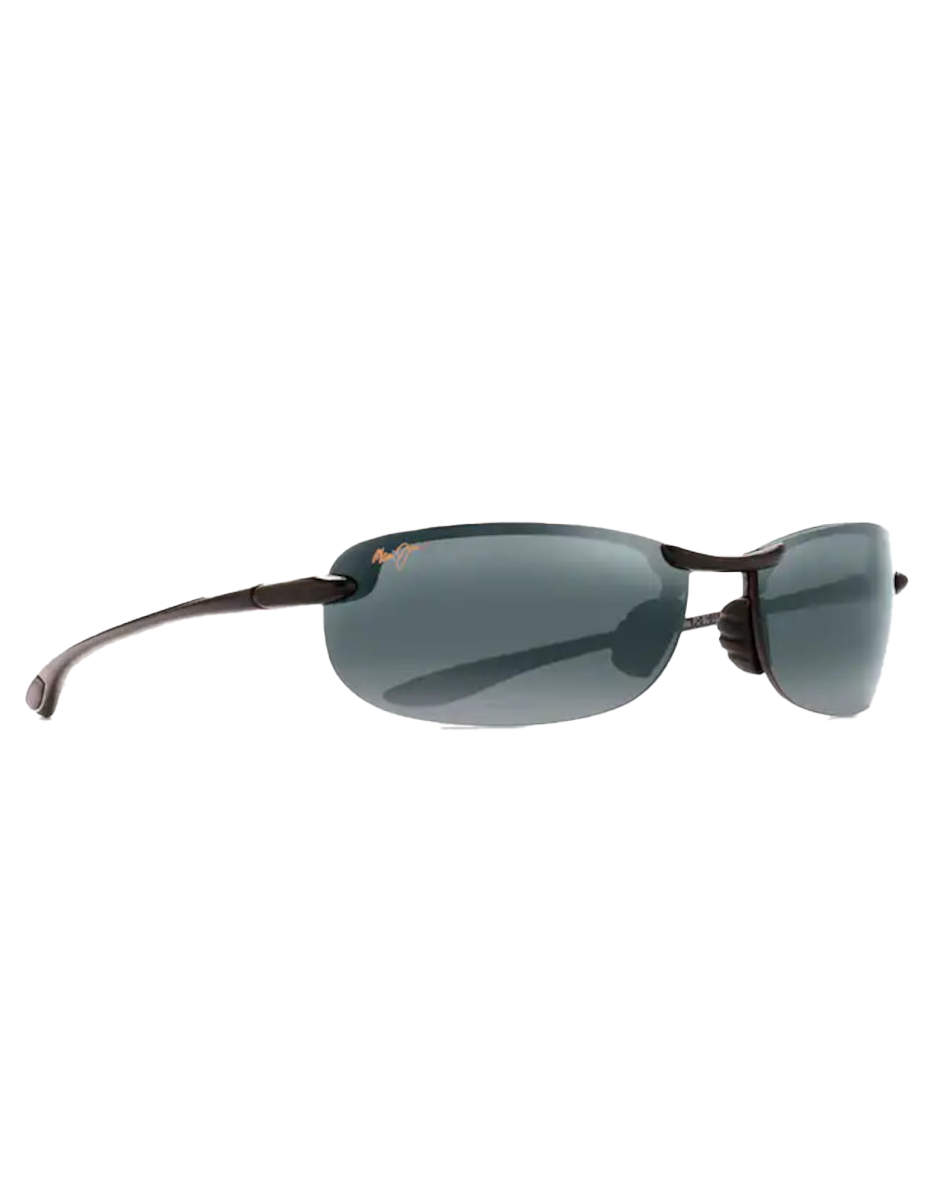 Makaha Polarised Rimless Sunglasses In Gloss BlackandNeutral Grey