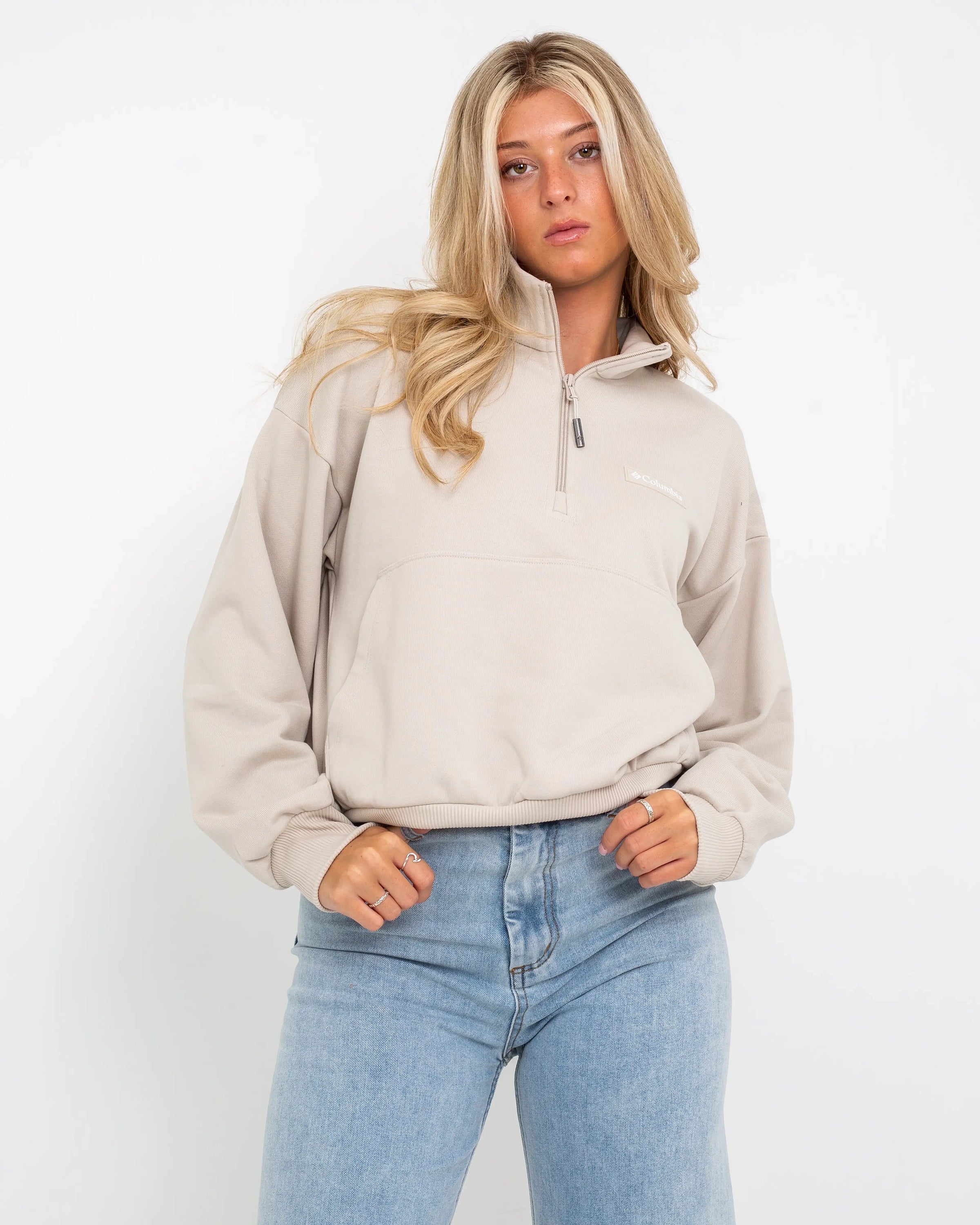 Marble Canyon 1/4 Zip Sweatshirt In Dark Stone